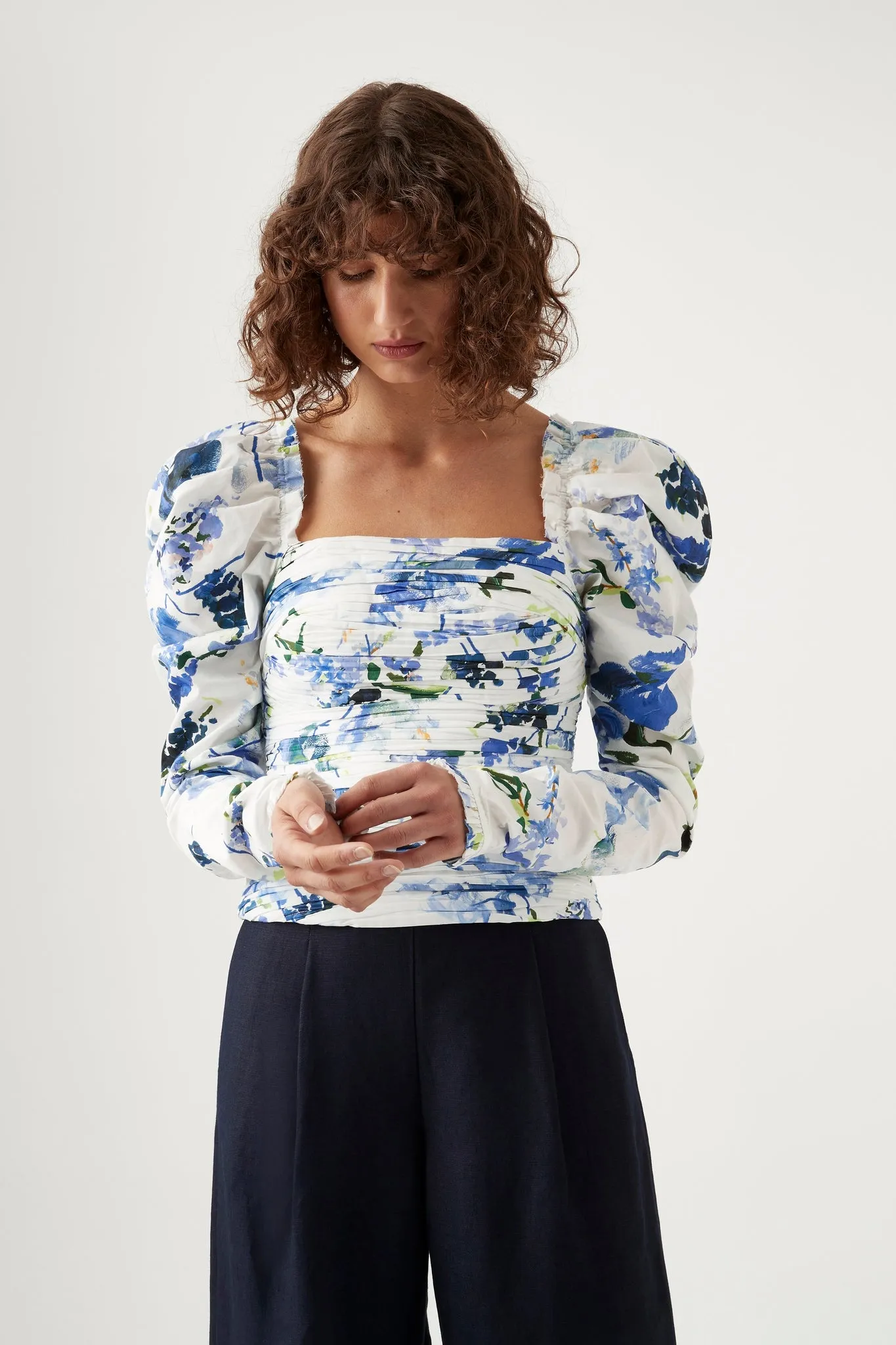 Marlene Lavenders Ruched Top sold by Aje