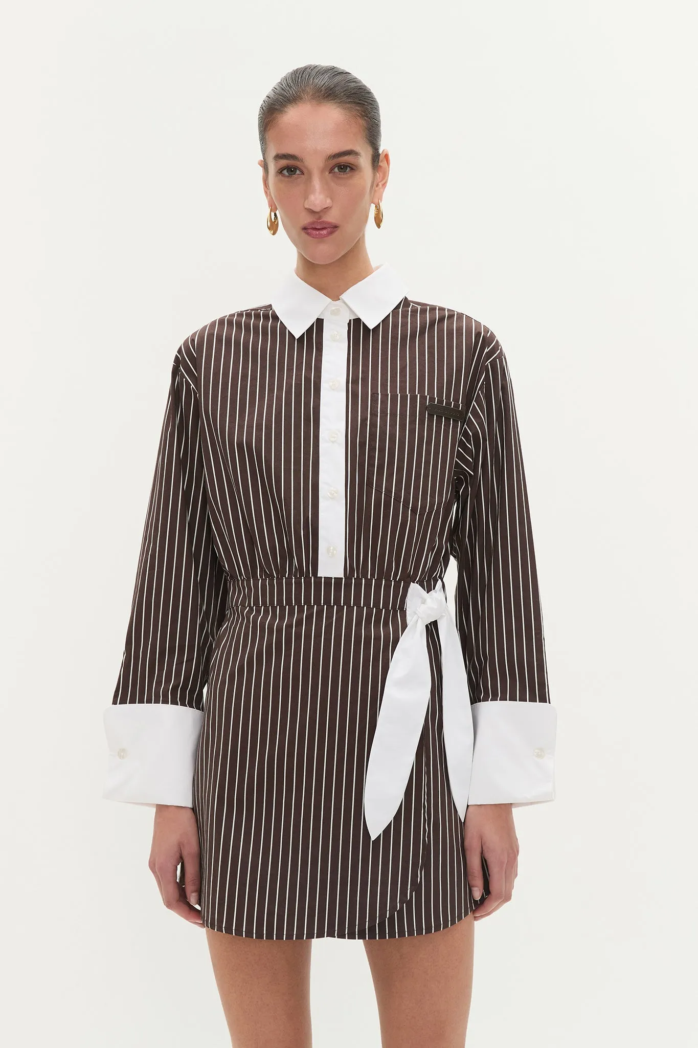 Palmer Striped Shirt Dress sold by Aje