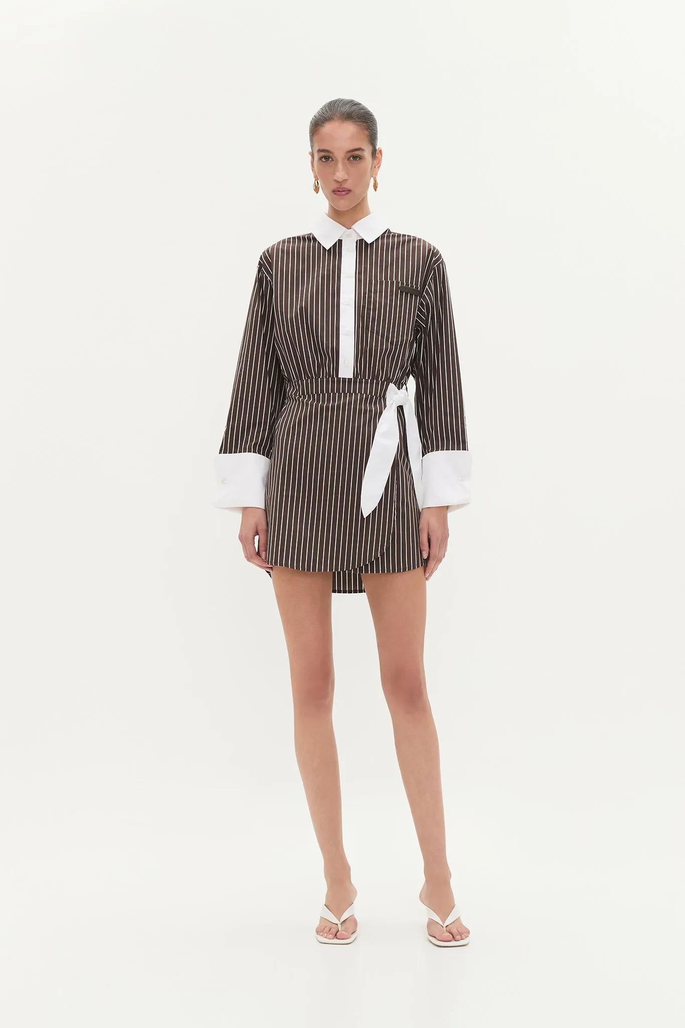 Palmer Striped Shirt Dress sold by Aje product image thumbnail 3
