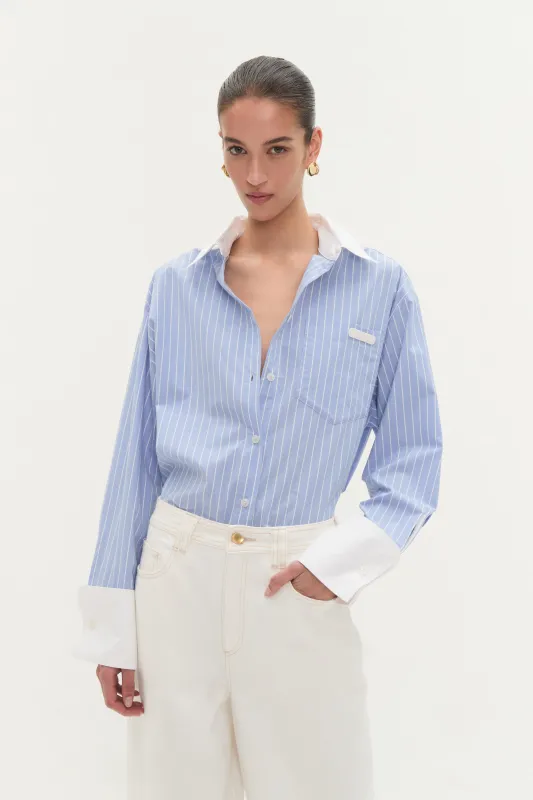 Palmer Striped Shirt sold by Aje