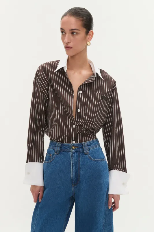 Palmer Striped Shirt sold by Aje