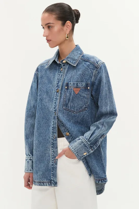 Flynn Split Back Shirt sold by Aje