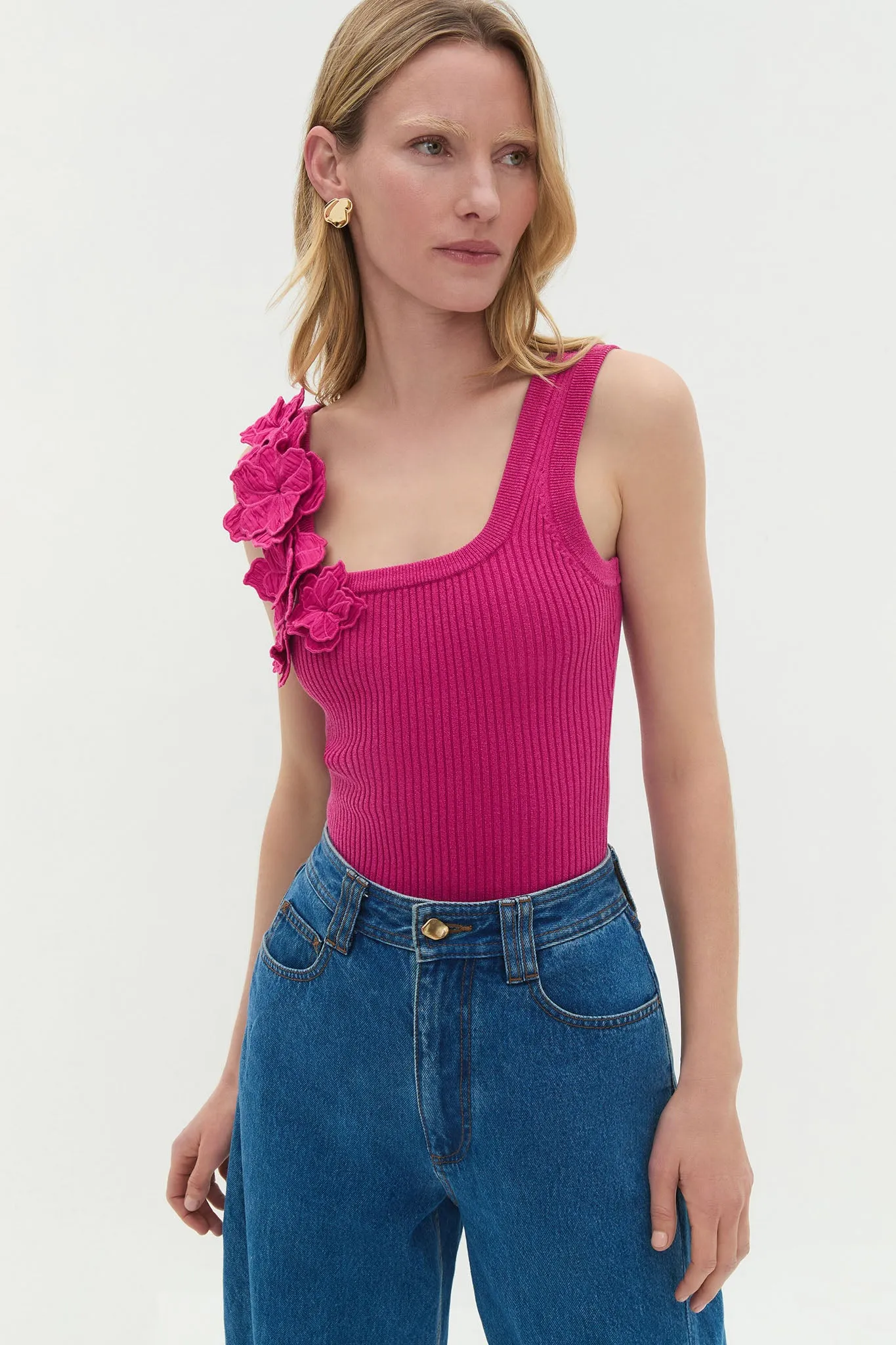 Splendour Flower Knit Tank sold by Aje product image thumbnail 5