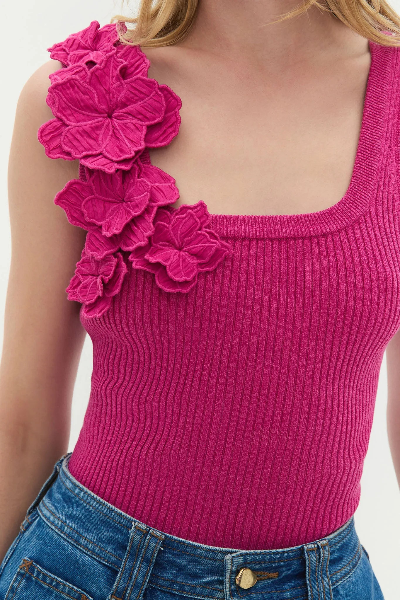 Splendour Flower Knit Tank sold by Aje product image thumbnail 4