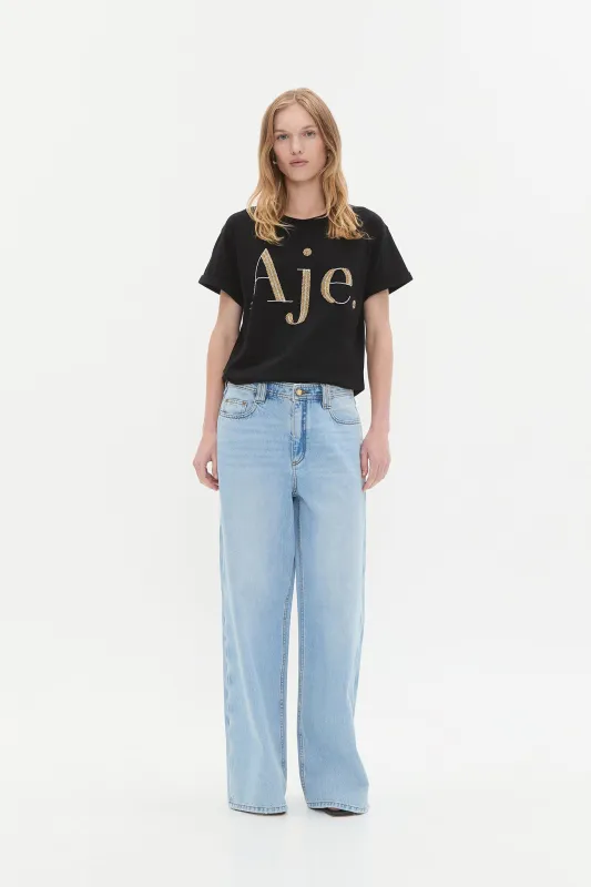 Noon Embellished Logo Tee sold by Aje