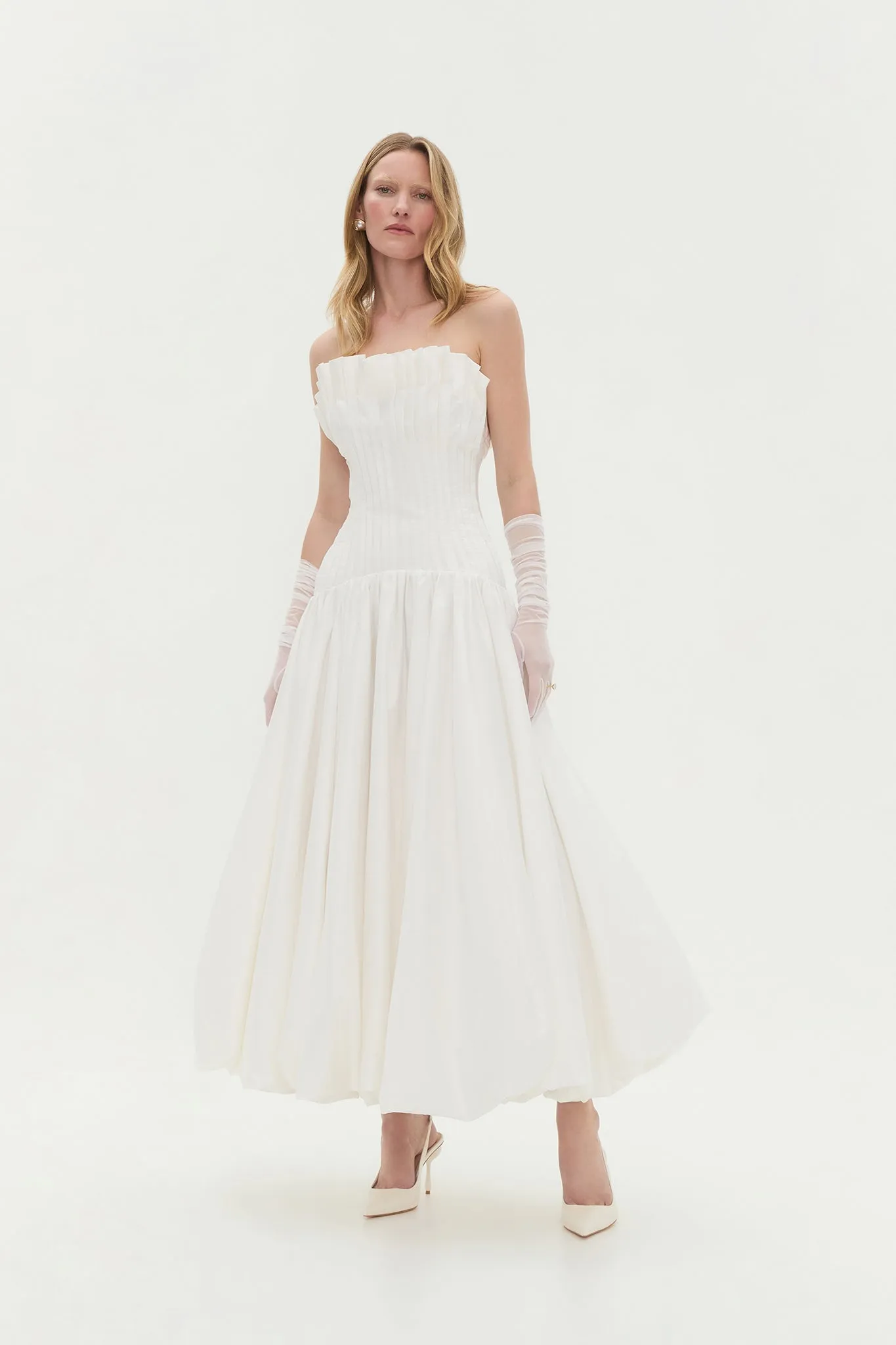 Ivy Bubble Hem Gown sold by Aje