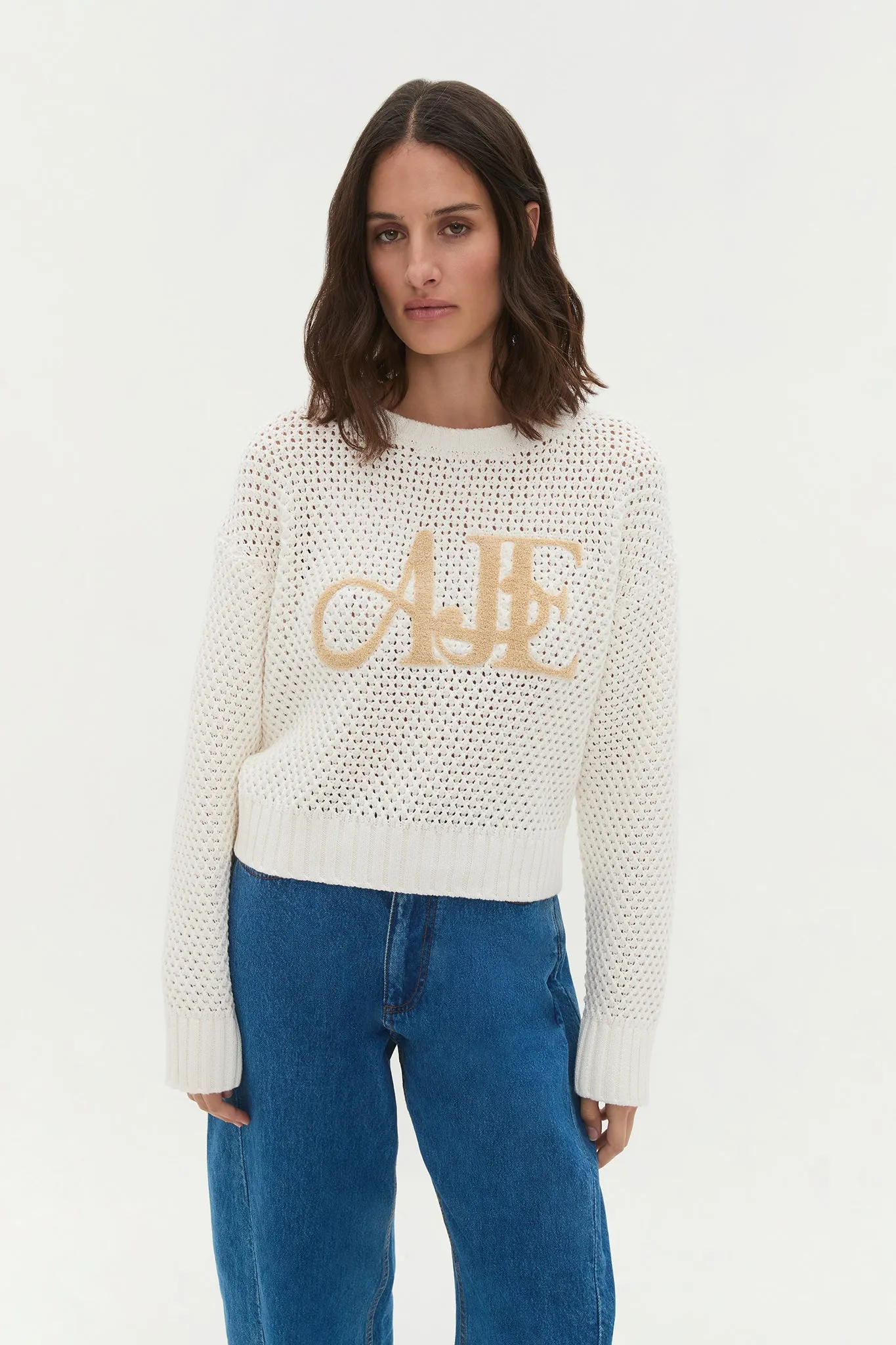 Sky Logo Knit Jumper sold by Aje