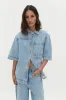 Rylan Short Sleeve Denim Shirt sold by Aje