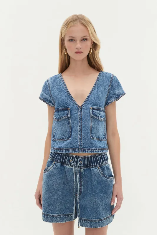 Blues Denim Cargo Top sold by Aje