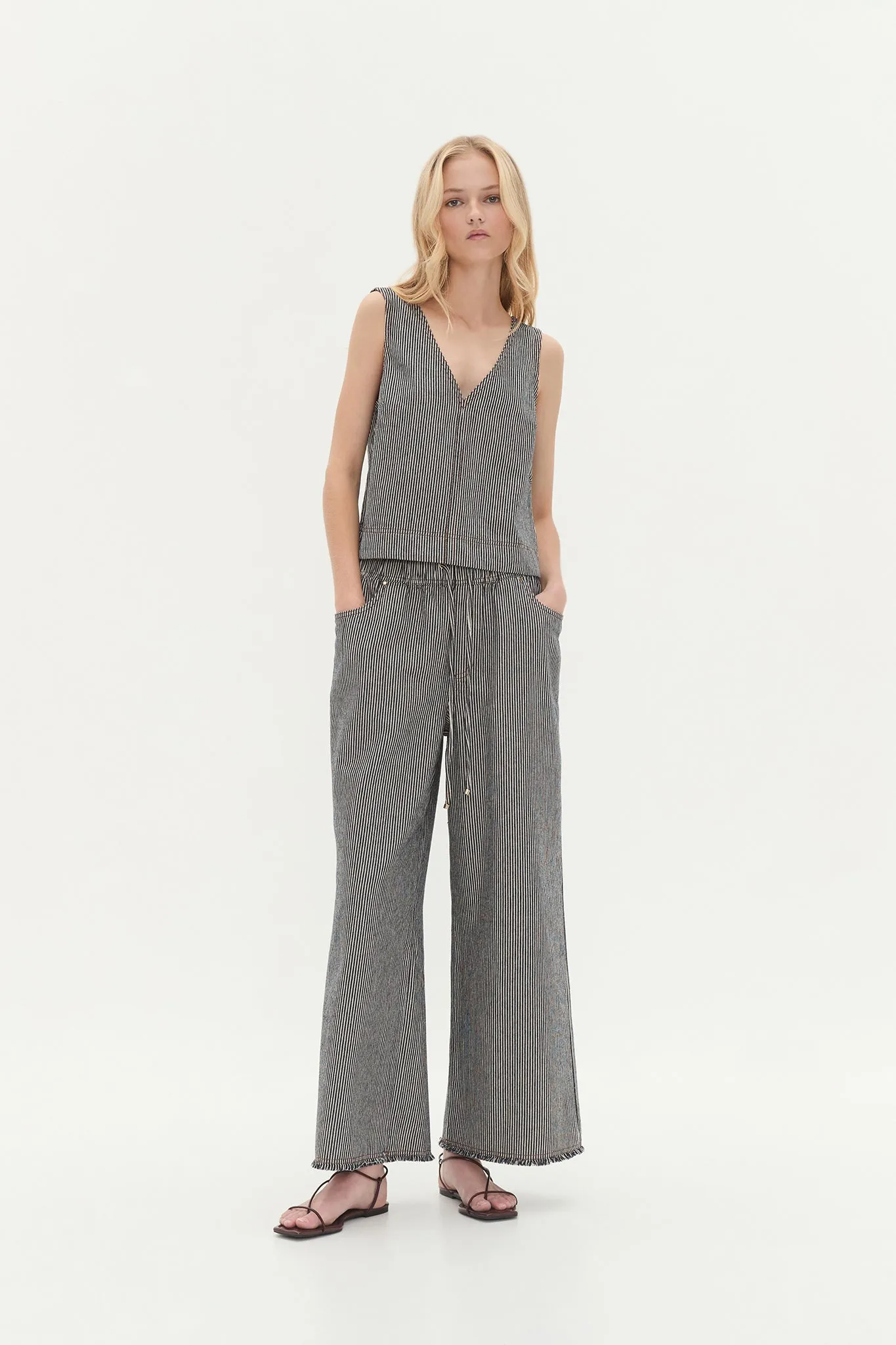 Josette Striped Denim Jeans sold by Aje