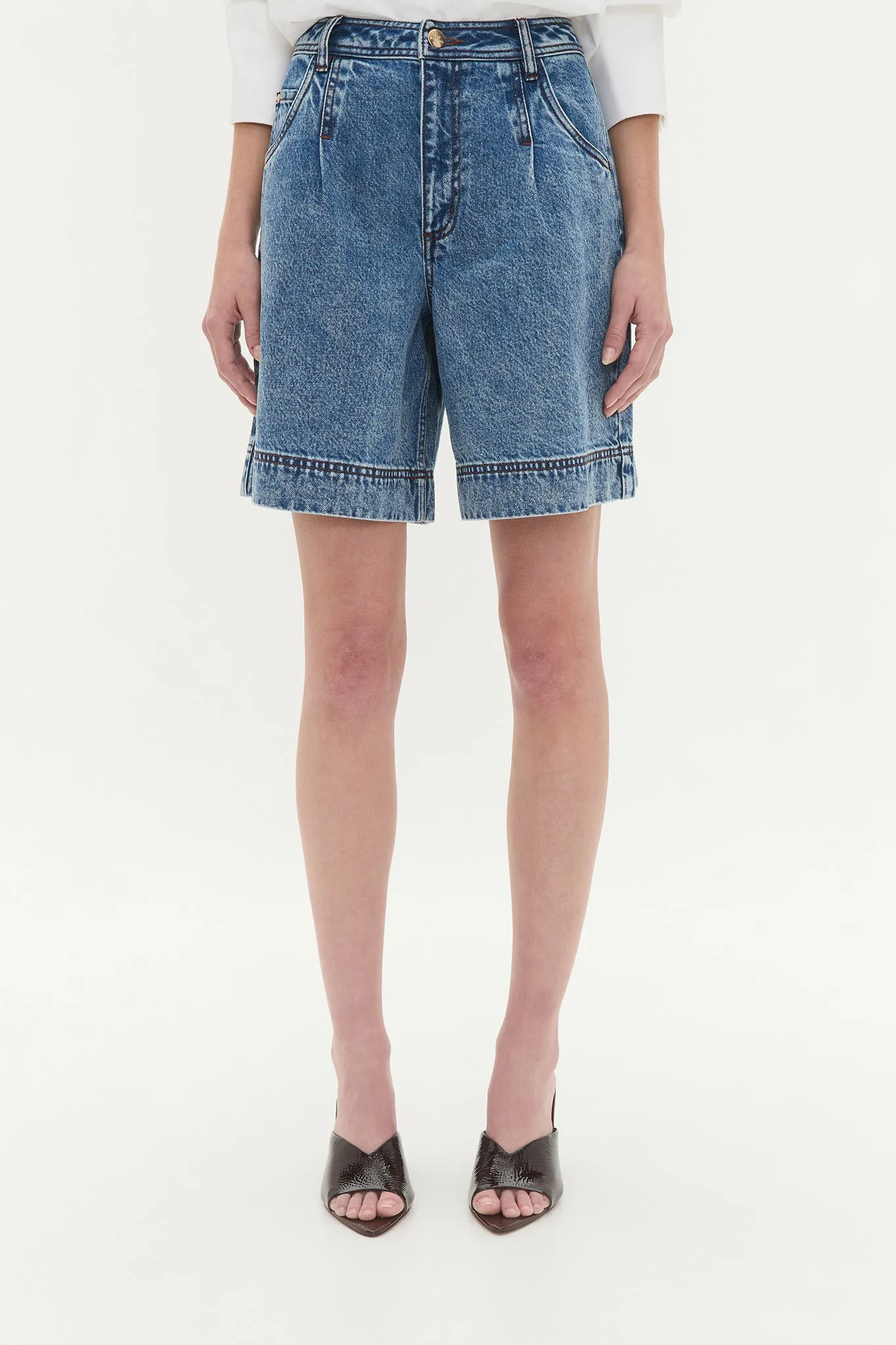 Flynn Longline Denim Short sold by Aje product image thumbnail 4