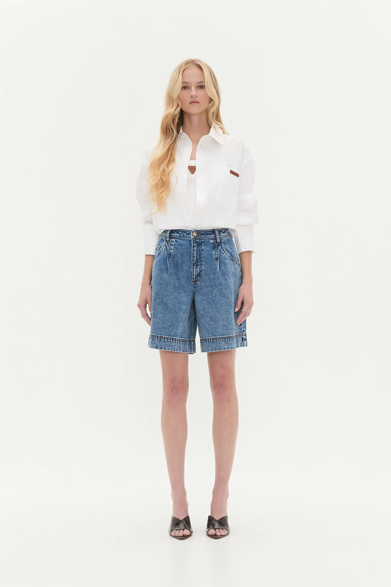 Flynn Longline Denim Short sold by Aje product image thumbnail 3