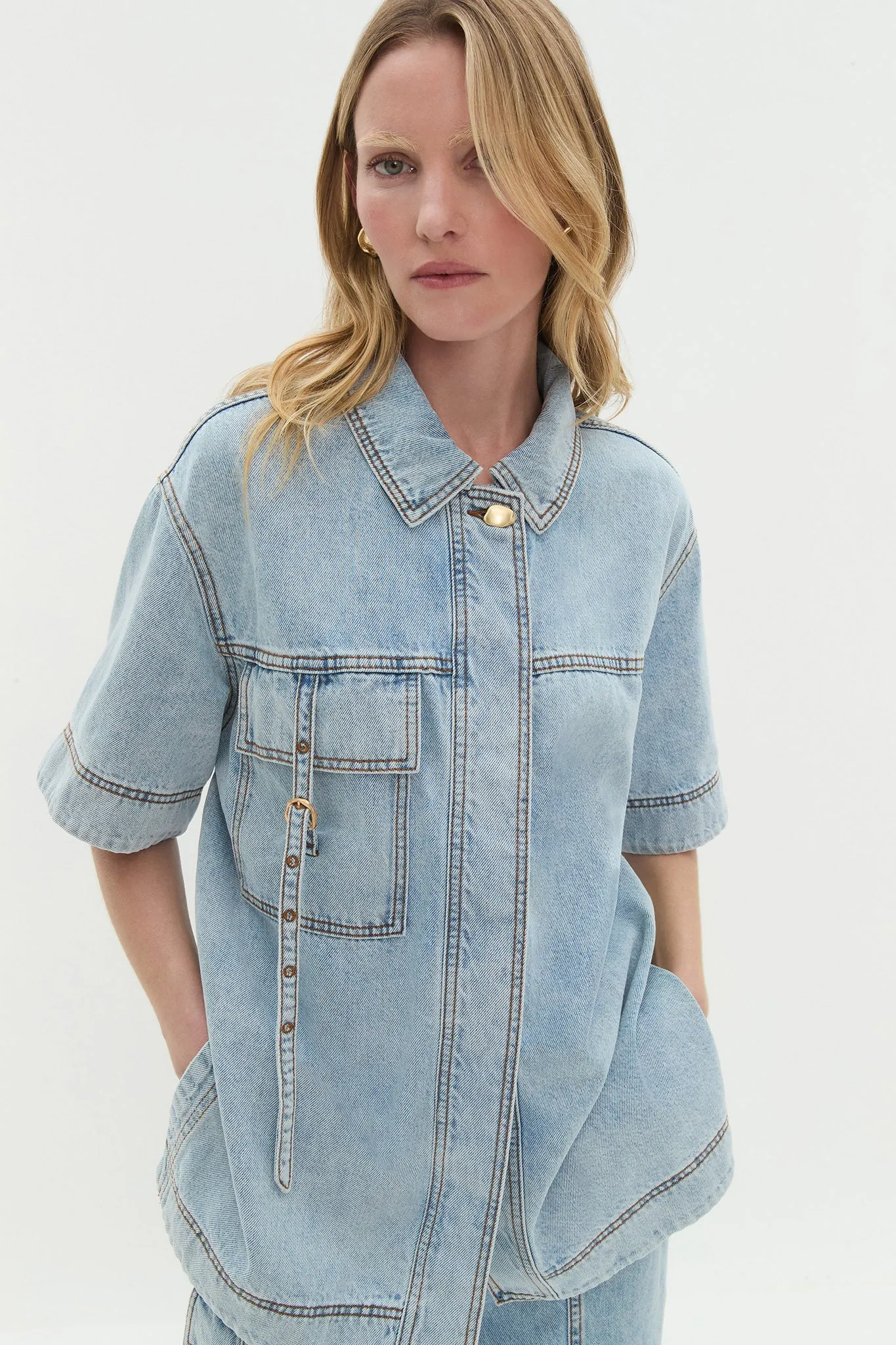 Juno Denim Shirt sold by Aje