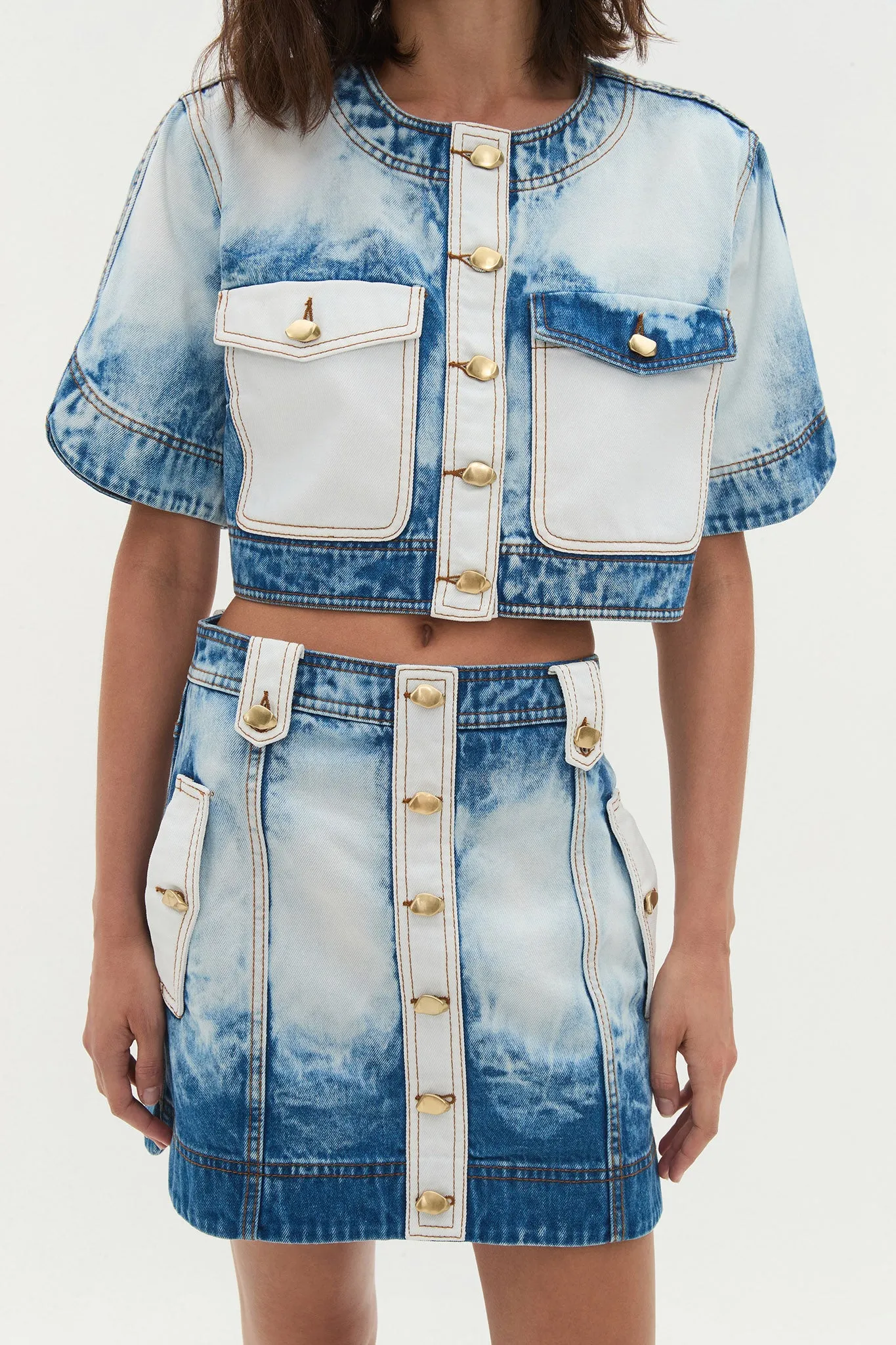 Tides Denim Cropped Top sold by Aje product image thumbnail 4