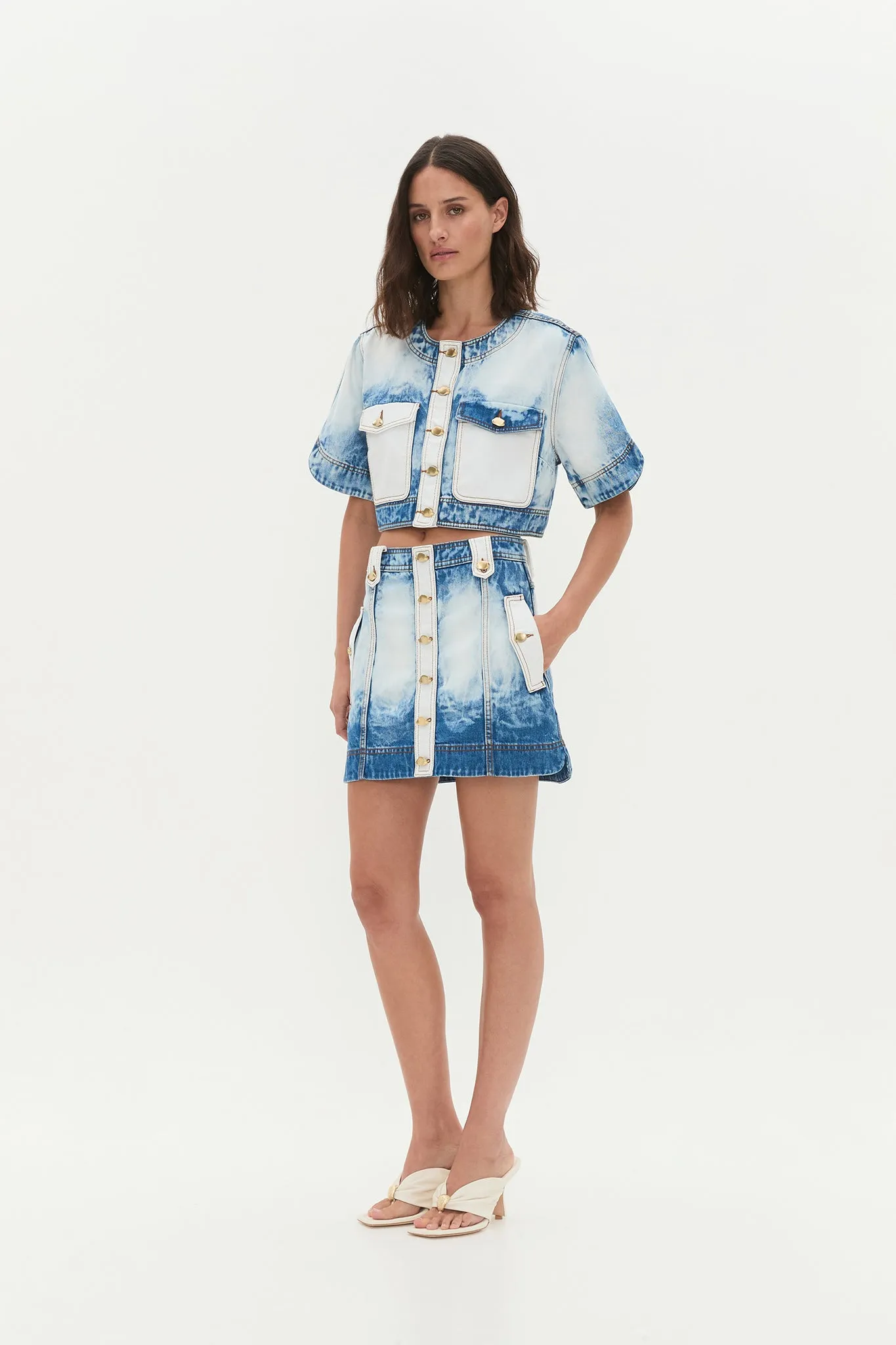 Tides Denim Cropped Top sold by Aje product image thumbnail 5