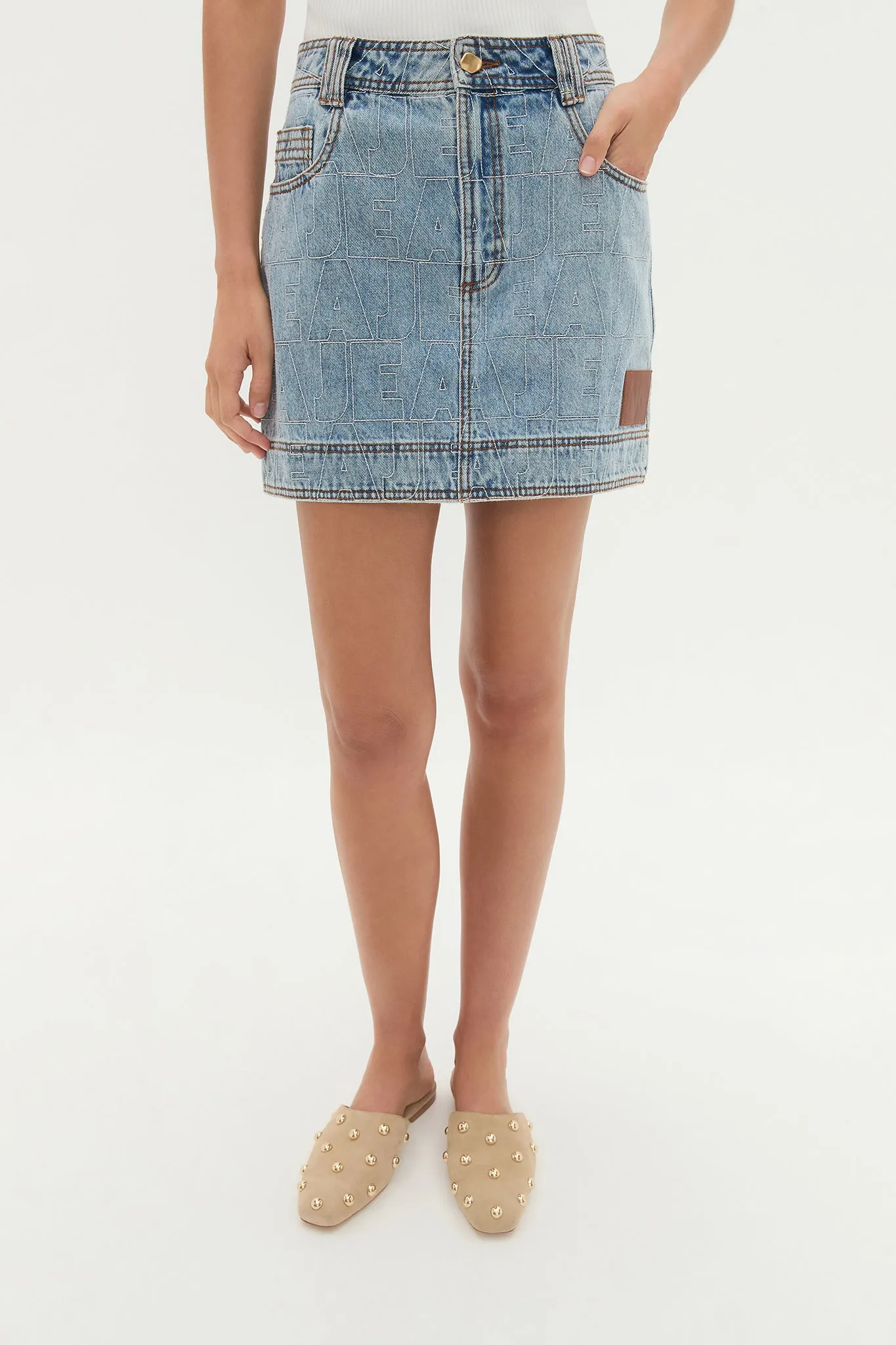 Kindle Denim Mini Skirt sold by Aje product image thumbnail 4