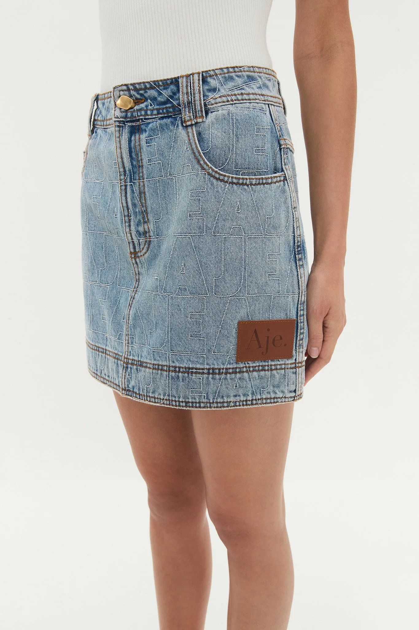 Kindle Denim Mini Skirt sold by Aje product image thumbnail 5