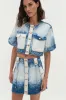 Tides Denim Mini Skirt sold by Aje