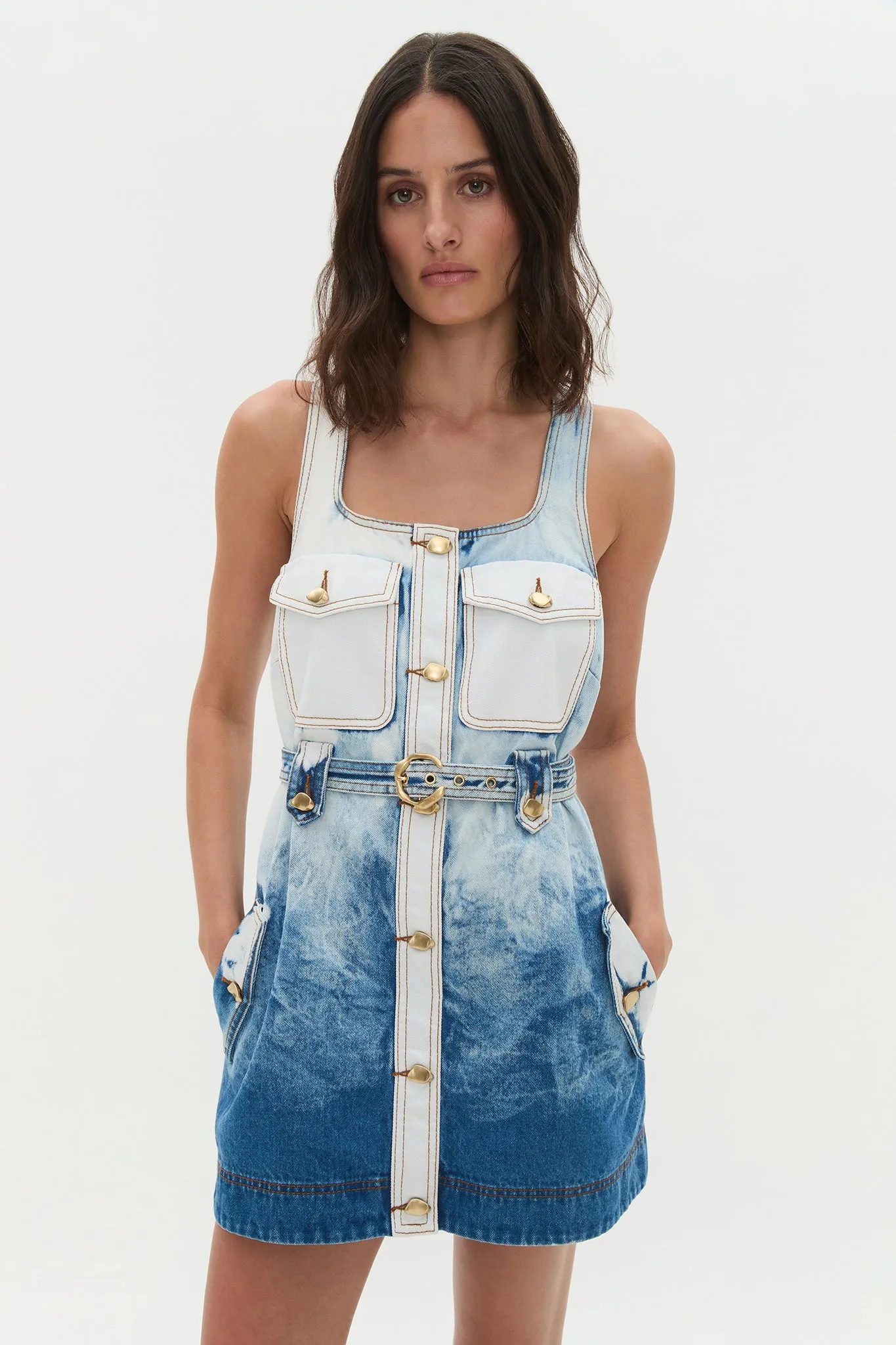 Tides Denim Mini Dress sold by Aje