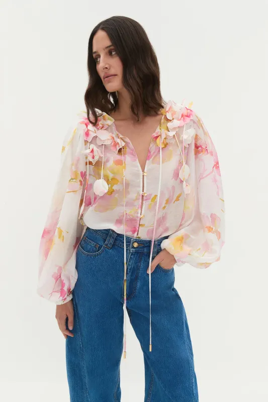 Camille Flower Blouse sold by Aje