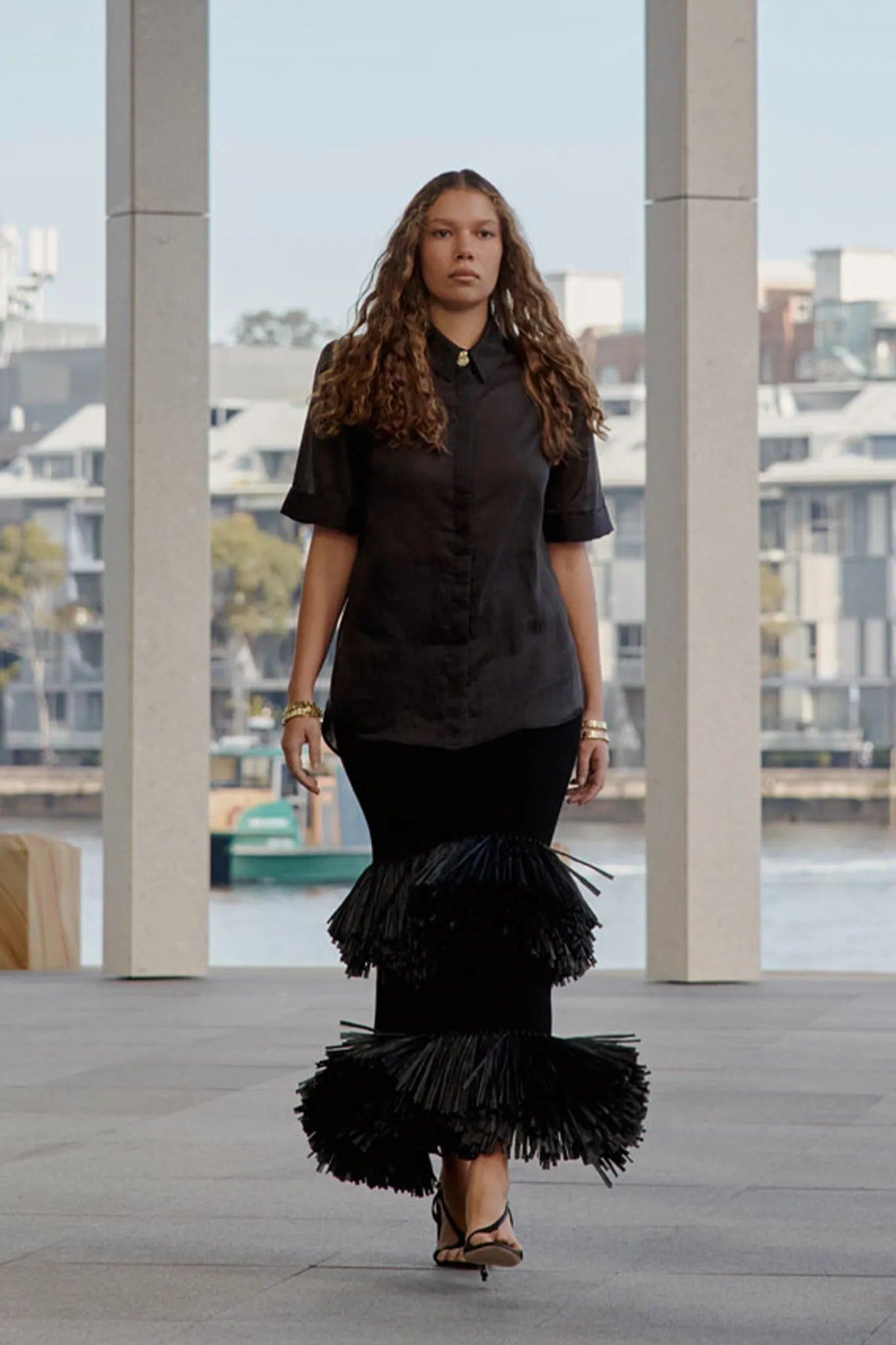 Agave Knit Raffia Midi Skirt sold by Aje product image thumbnail 2