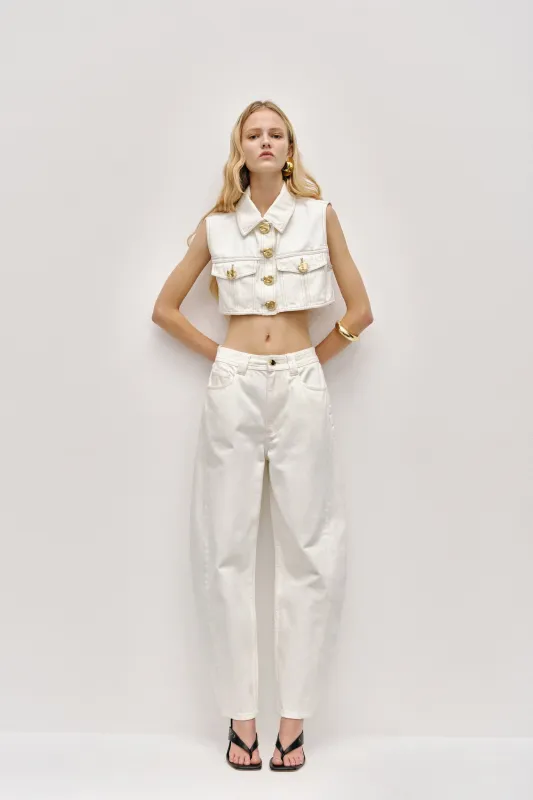 Stevie Barrel Ankle Jean sold by Aje