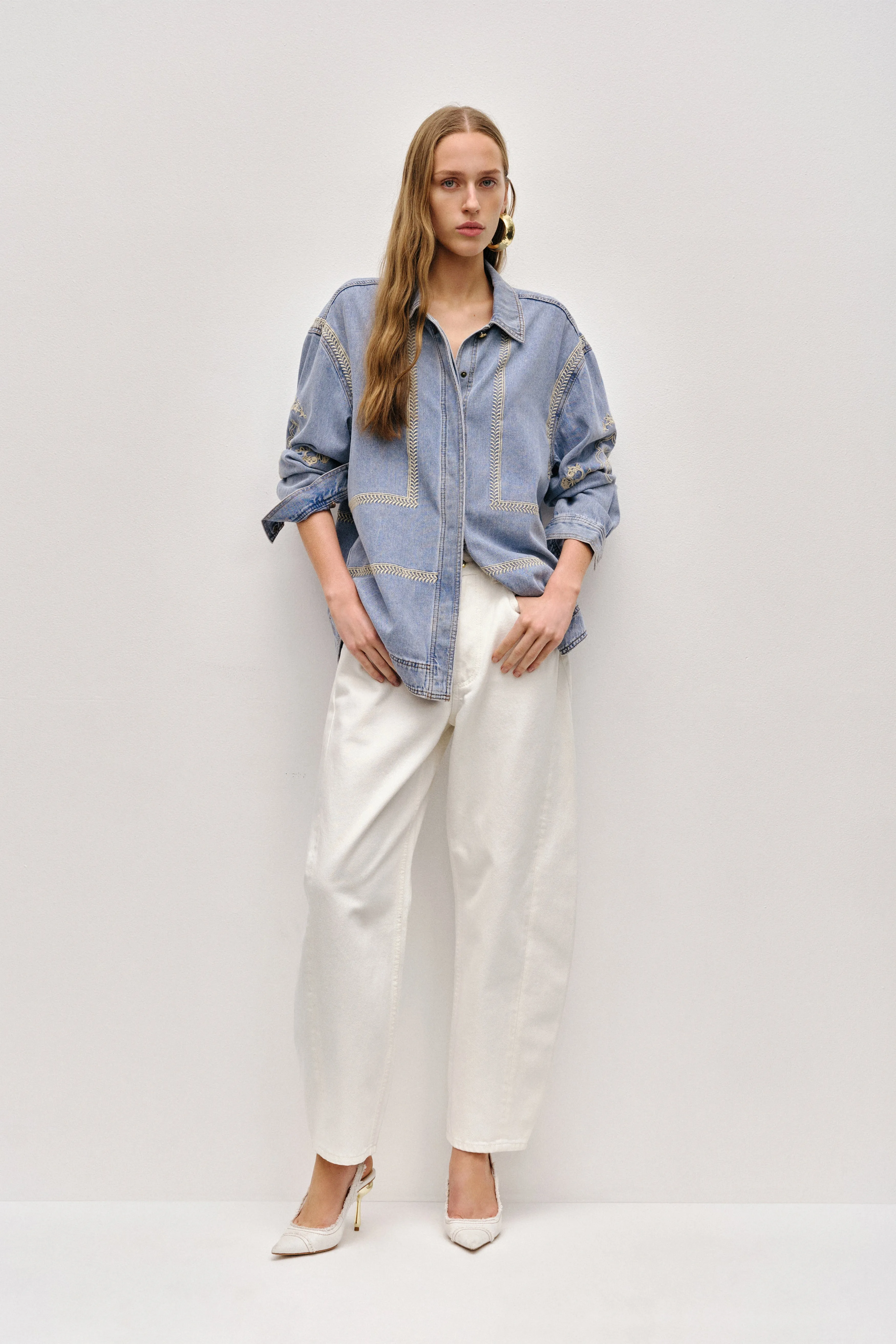 Lotus Denim Shirt sold by Aje