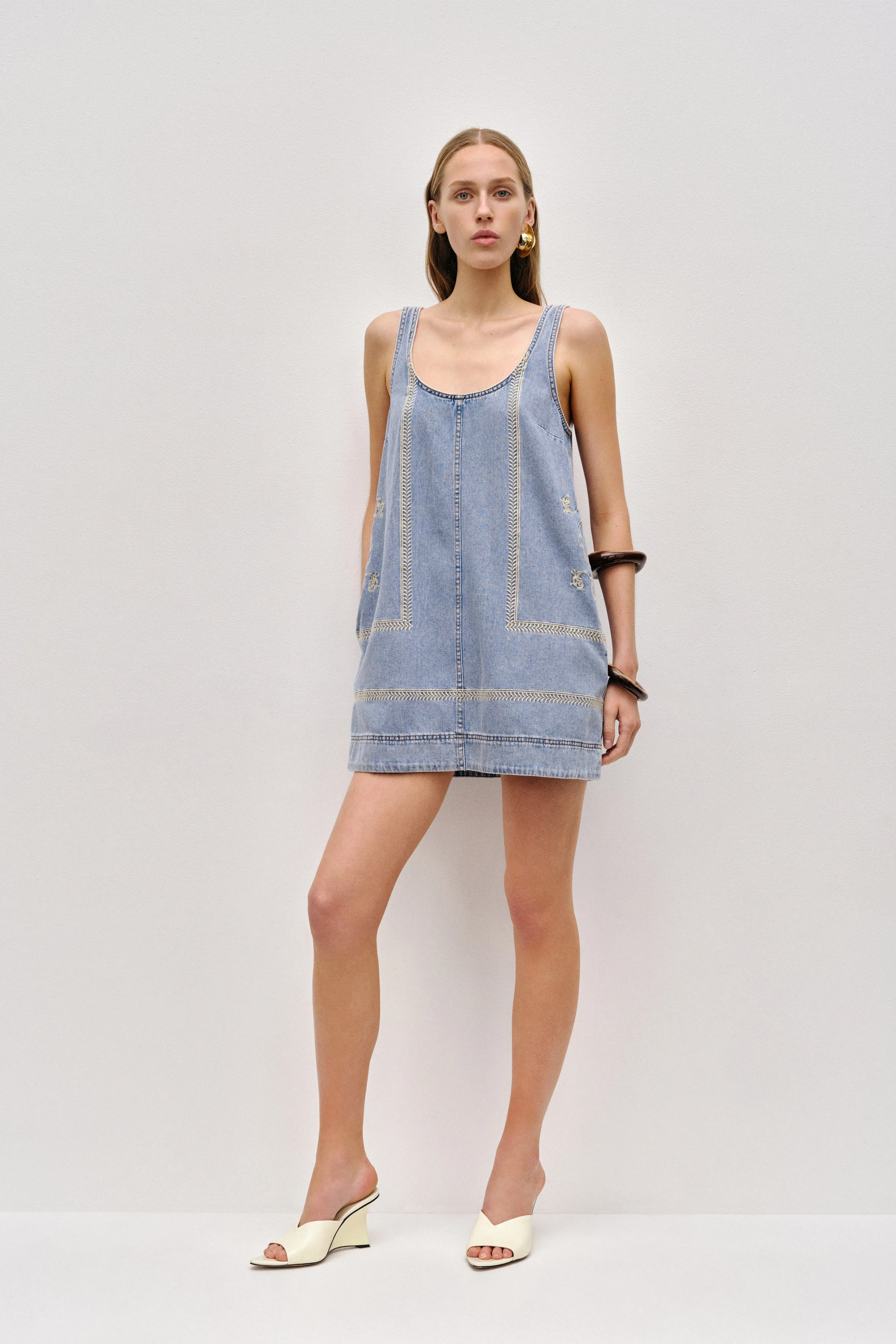 Lotus Denim Mini Dress sold by Aje