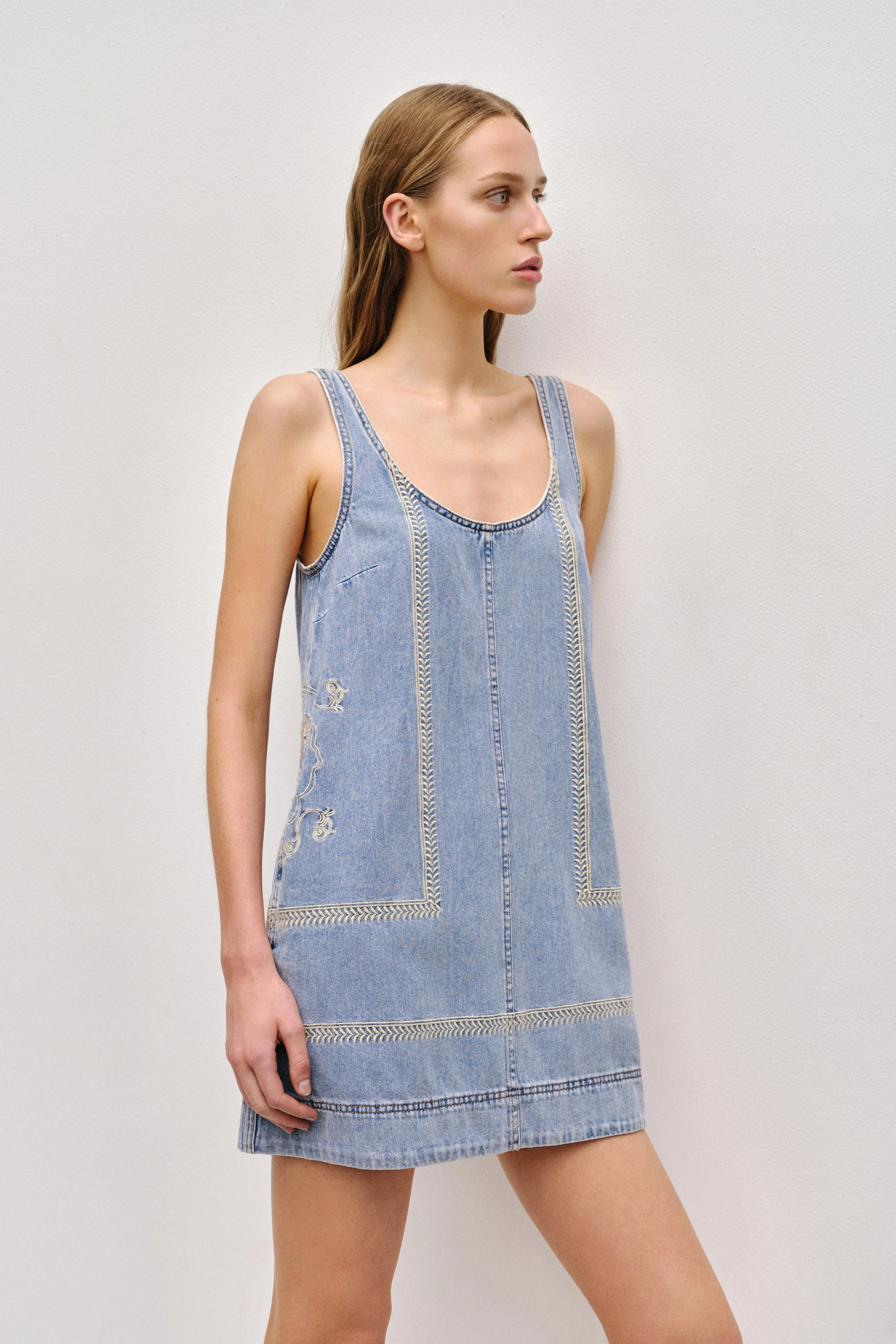 Lotus Denim Mini Dress sold by Aje product image thumbnail 4