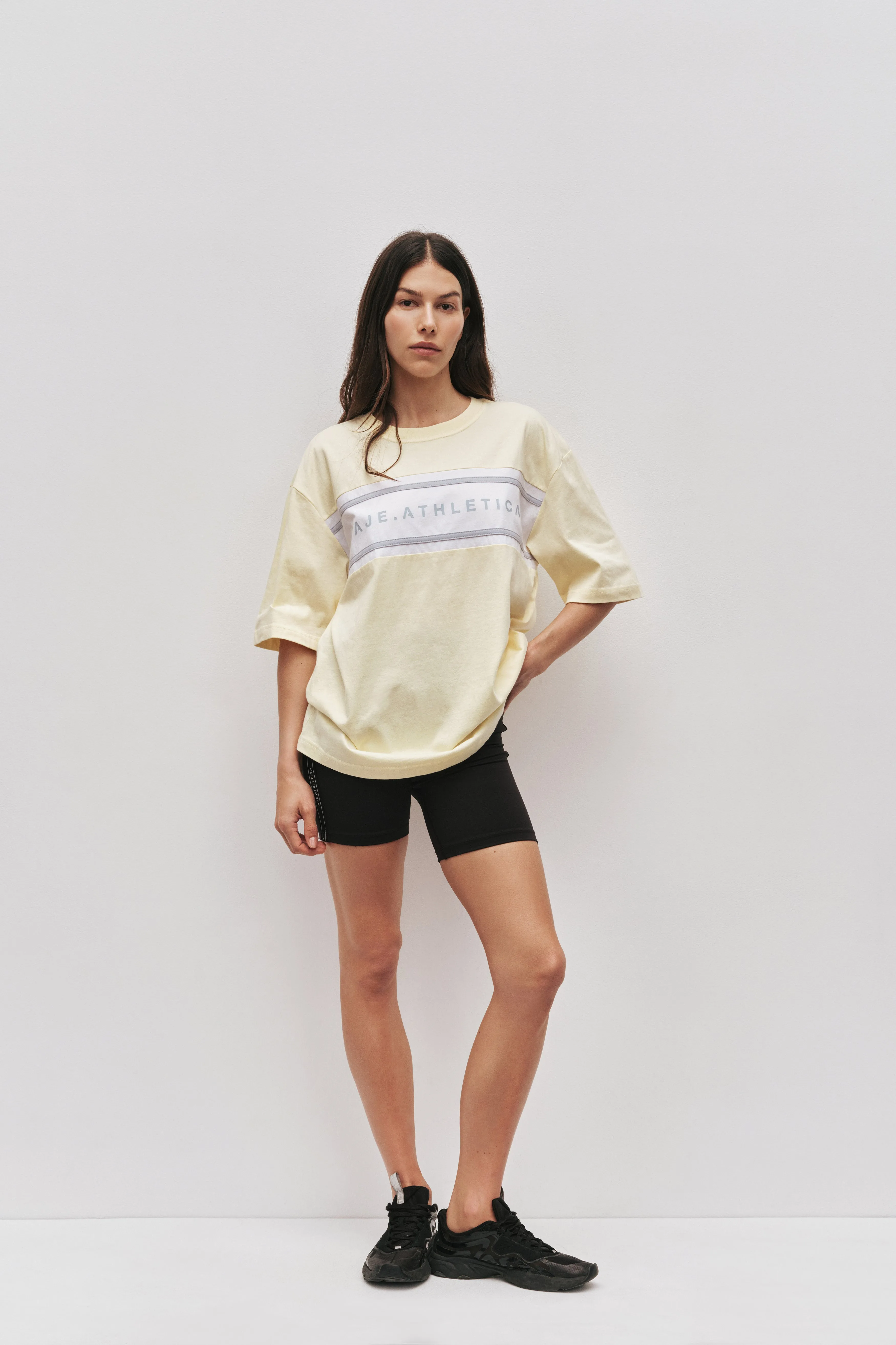 Contrast Logo Tee 102 sold by Aje