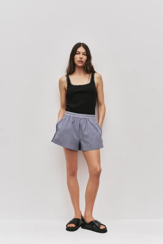 Logo Elastic Spray Short 603 sold by Aje