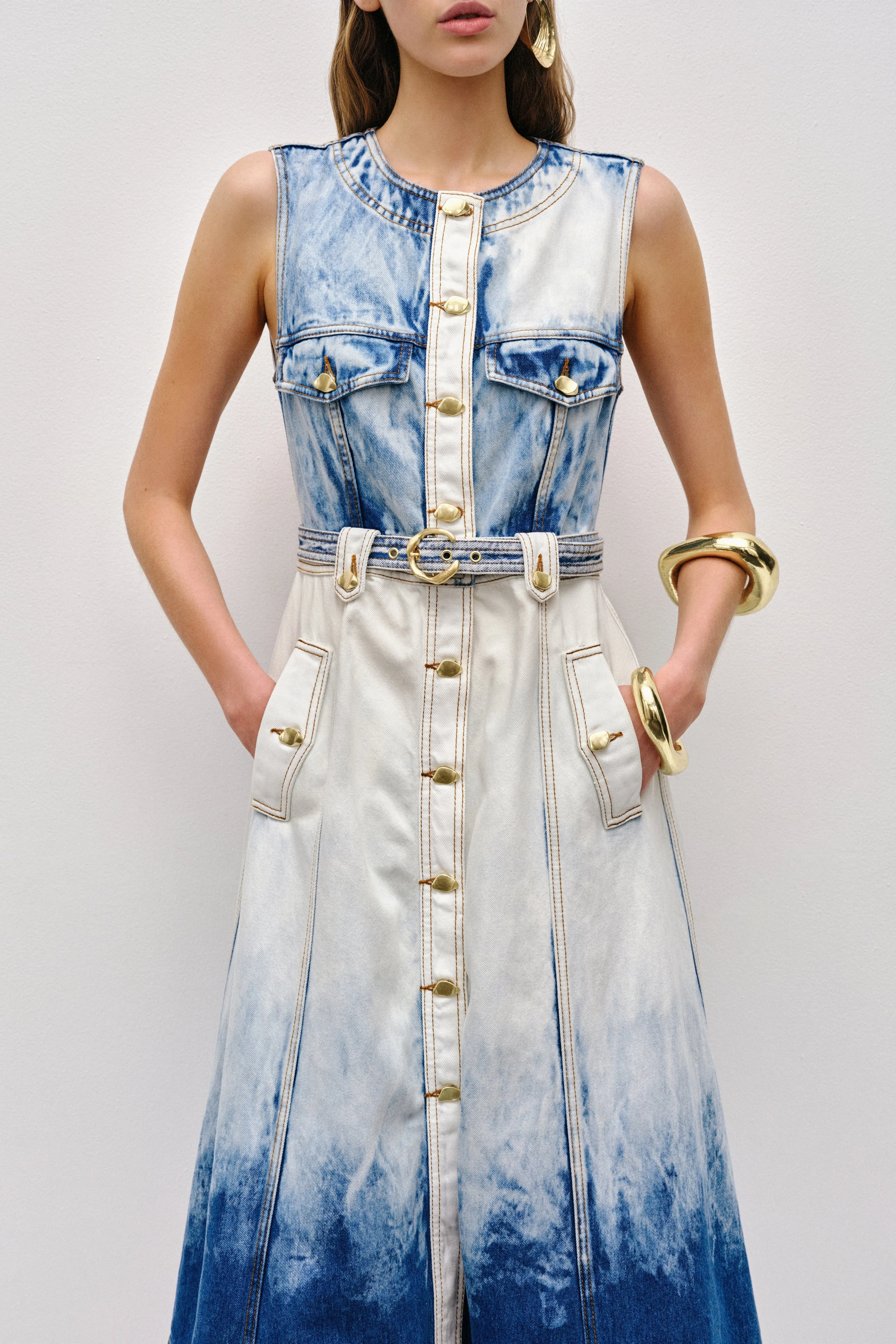 Tides Denim Midi Dress sold by Aje product image thumbnail 2
