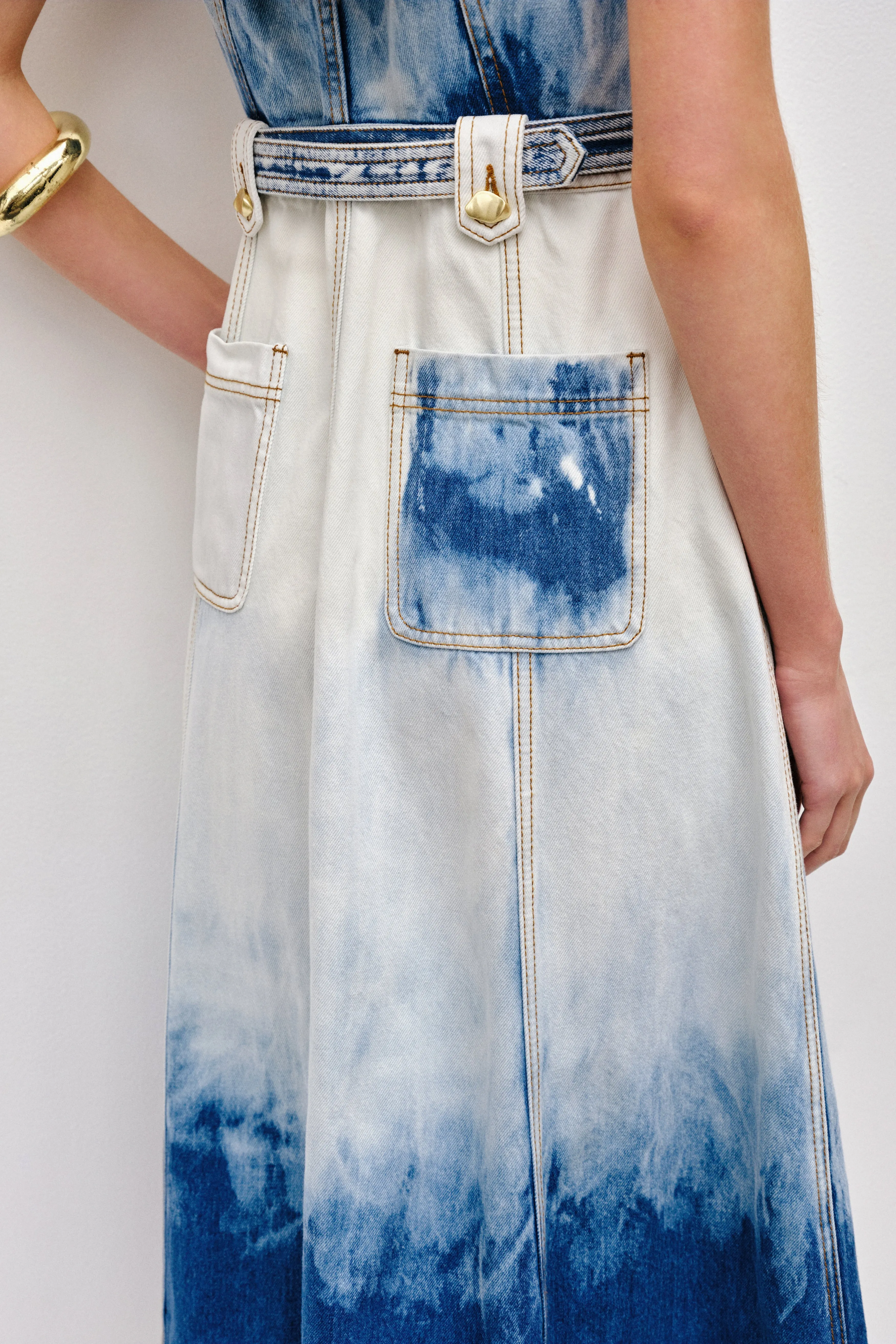 Tides Denim Midi Dress sold by Aje product image thumbnail 4