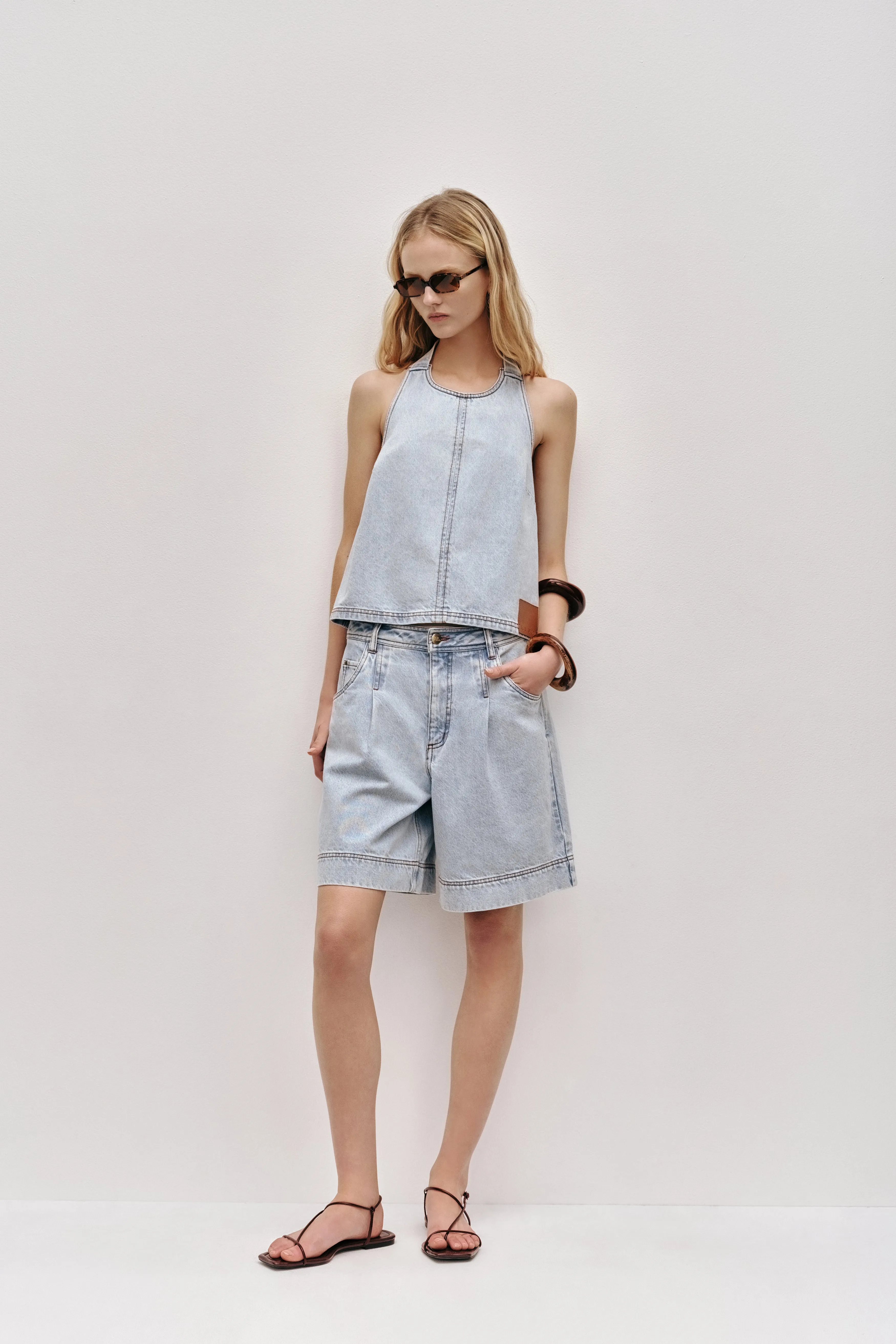 Flynn Longline Denim Short sold by Aje product image thumbnail 3