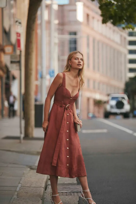 Clay Belted Midi Dress sold by Aje