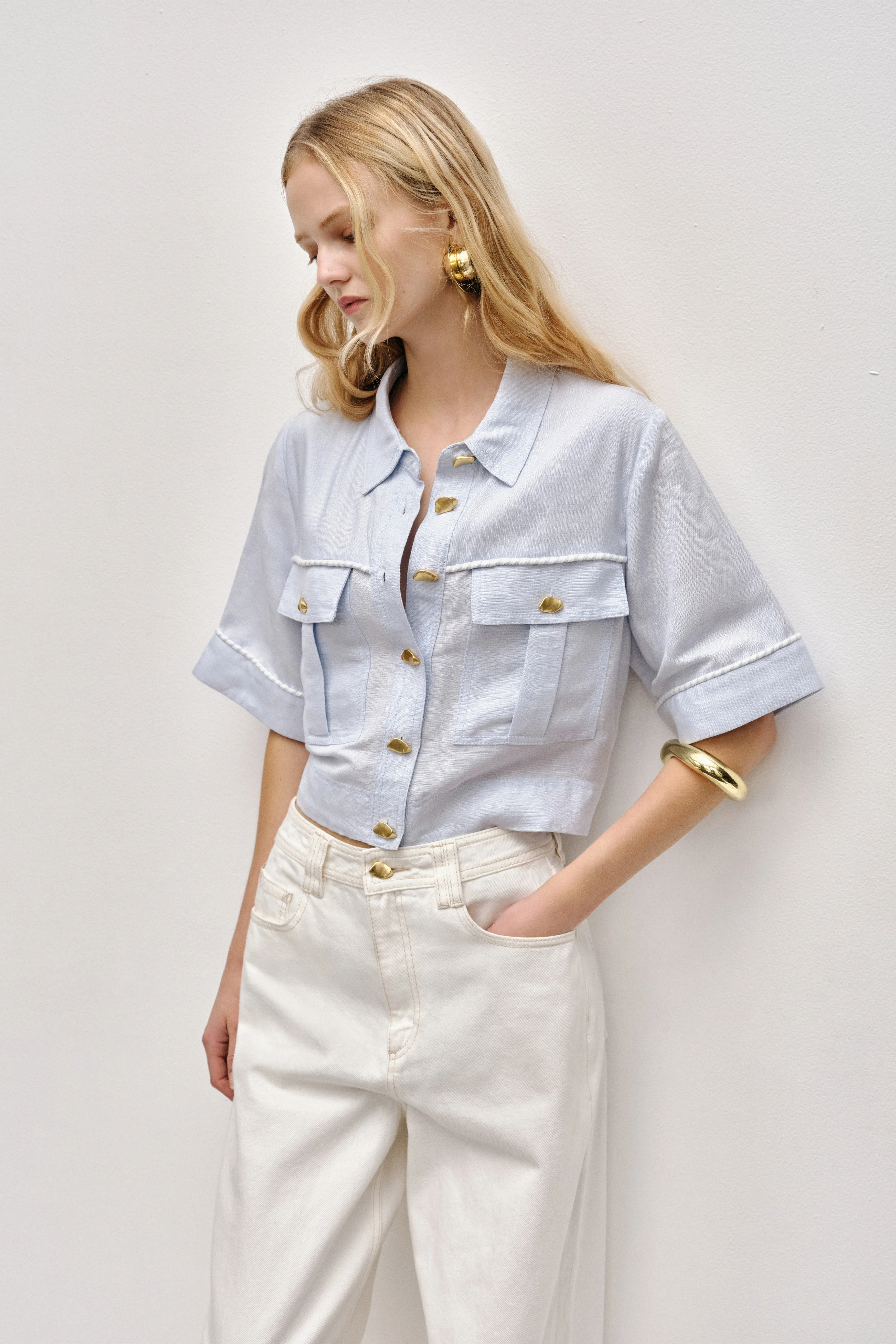 Auden Crop Shirt sold by Aje