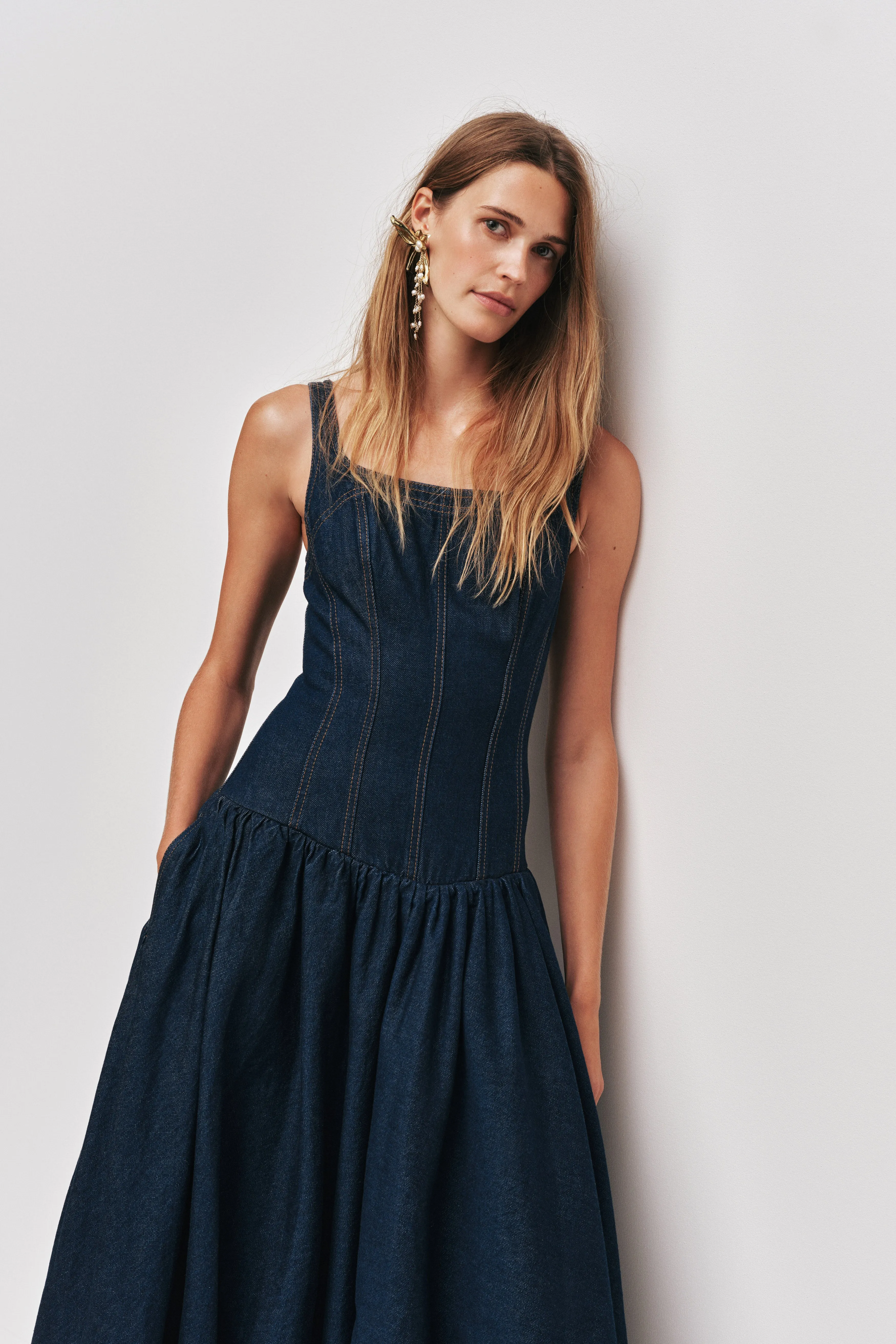 Briar Denim Midi Dress sold by Aje product image thumbnail 4