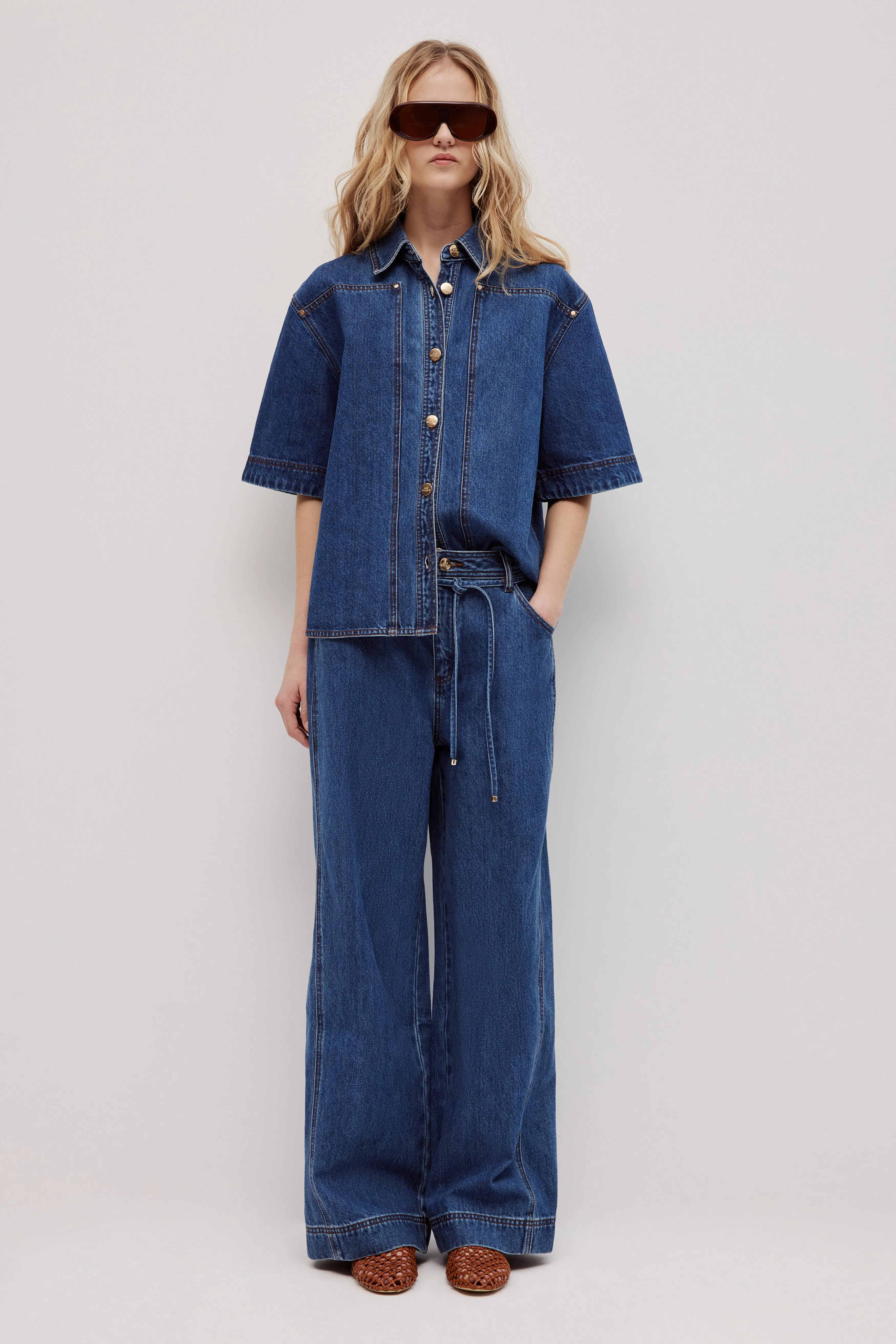 Zella Denim Shirt sold by Aje