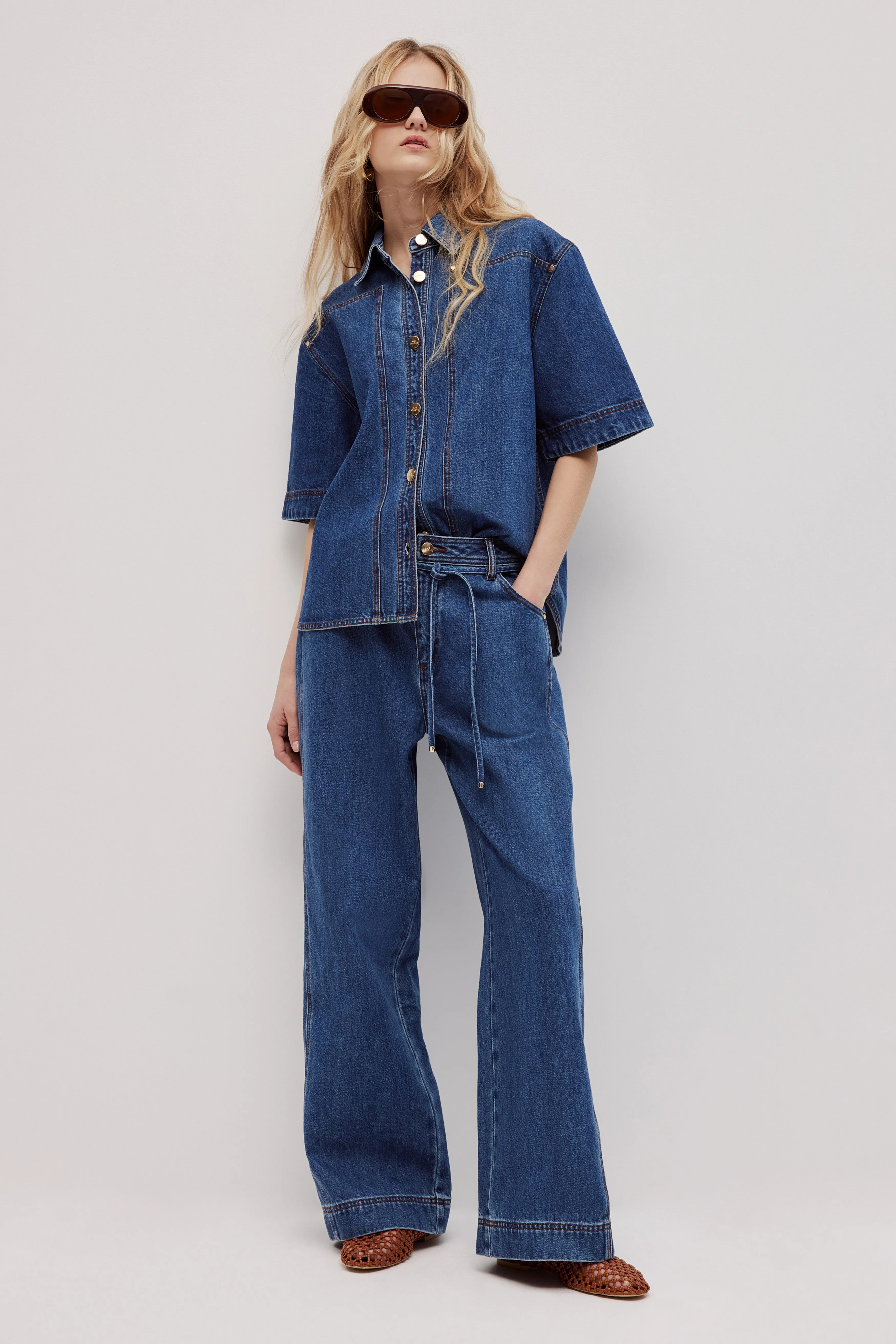 Zella Panel Denim Jeans sold by Aje