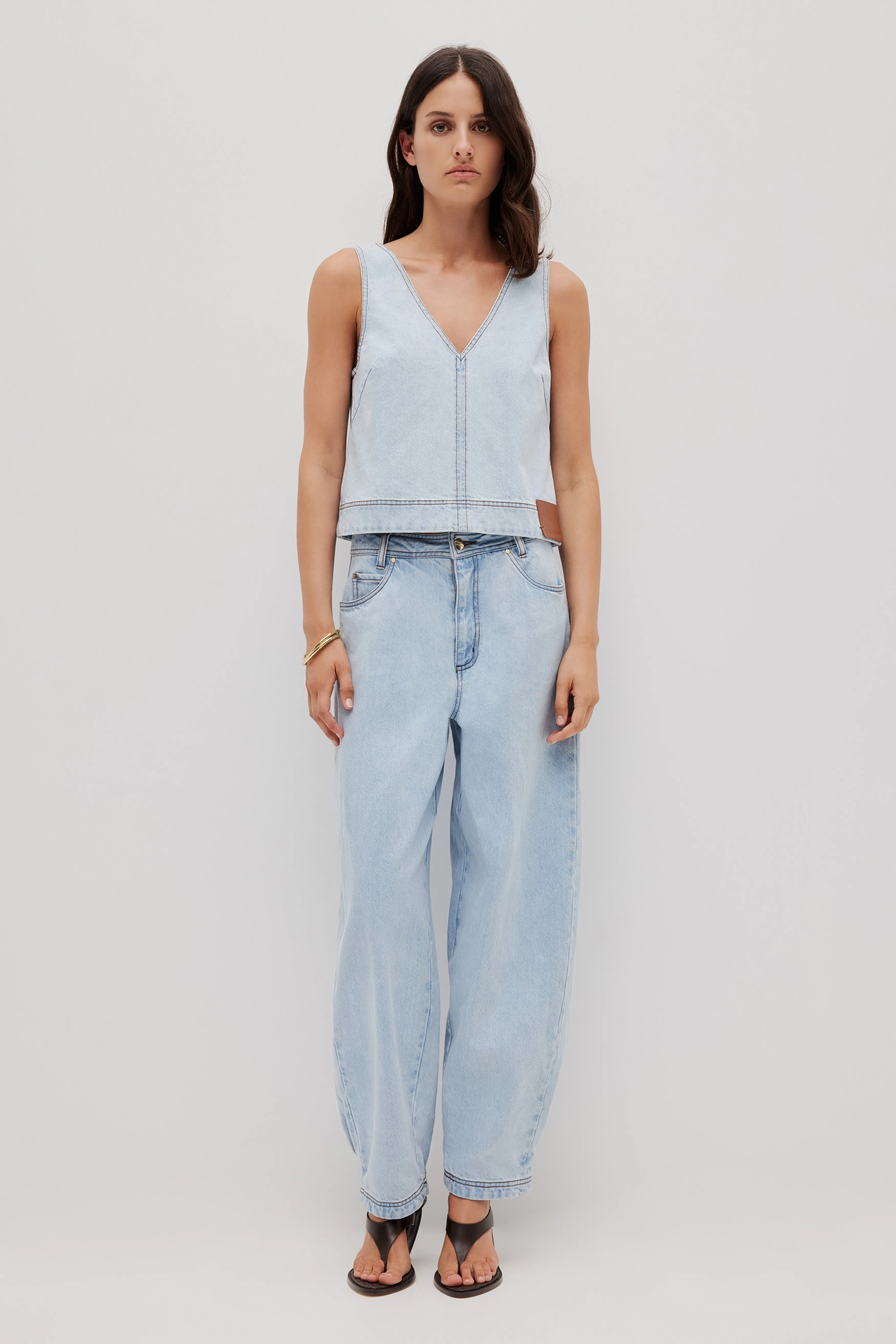 Zella Denim Top sold by Aje