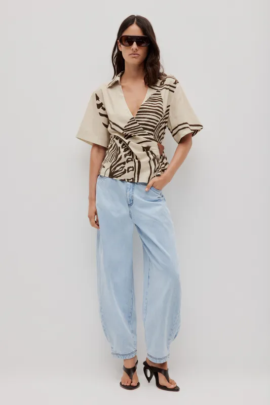 Sable Wrap Shirt sold by Aje