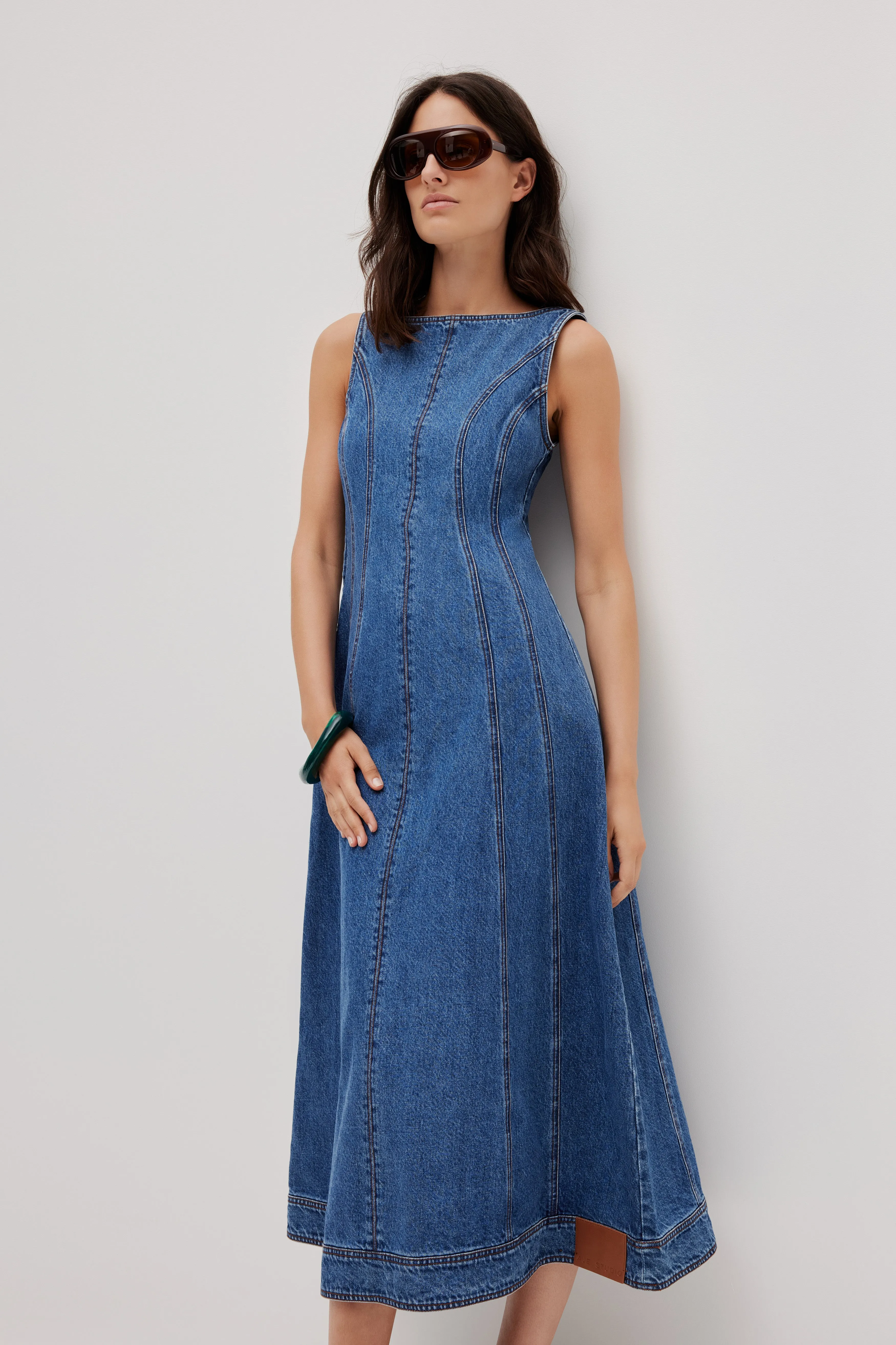 Zella Denim Midi Dress sold by Aje product image thumbnail 4