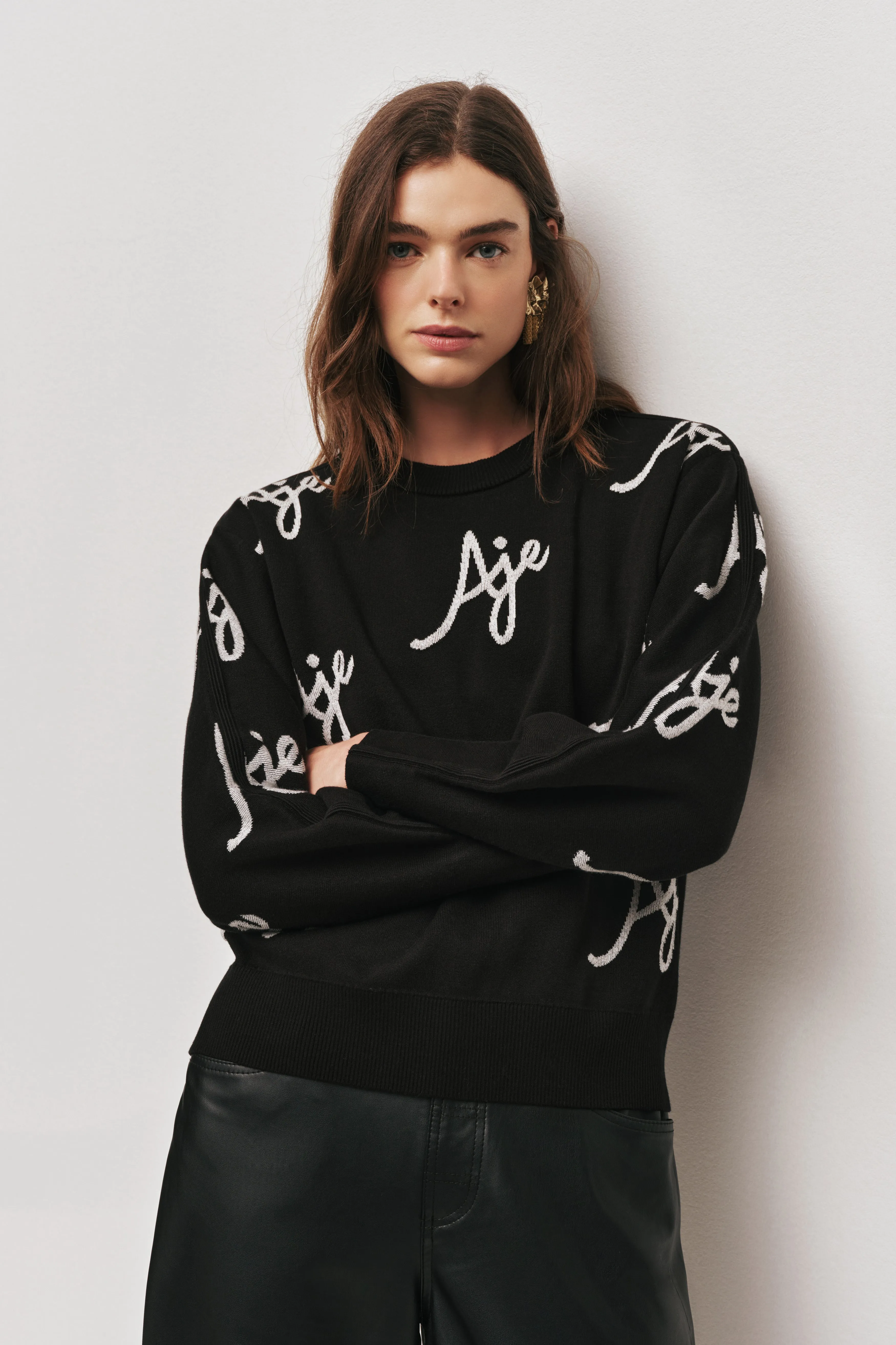 Liza Logo Knit Jumper sold by Aje product image thumbnail 3