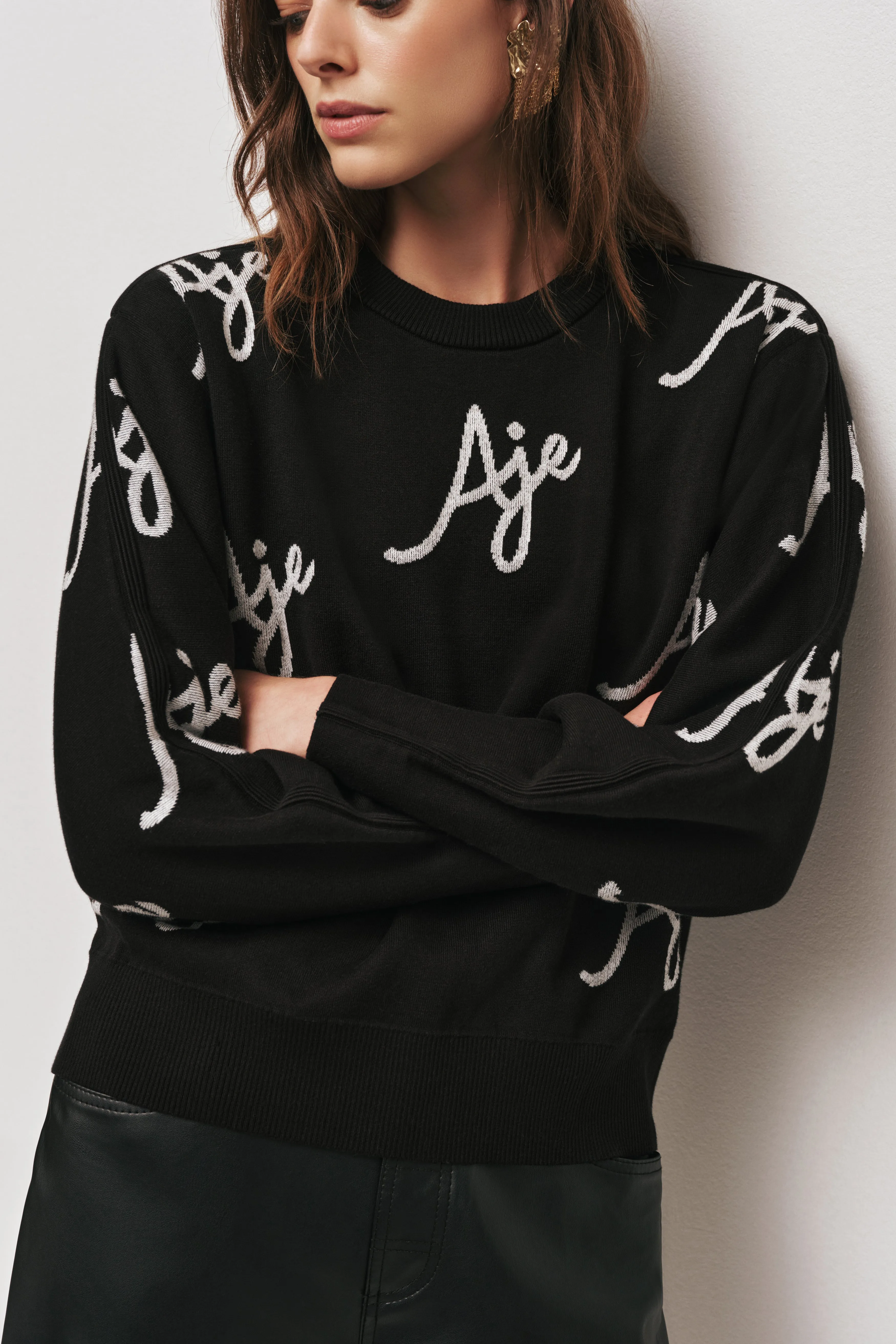 Liza Logo Knit Jumper sold by Aje product image thumbnail 4