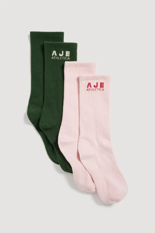 2 Pack Full Length Socks 028 made by Aje