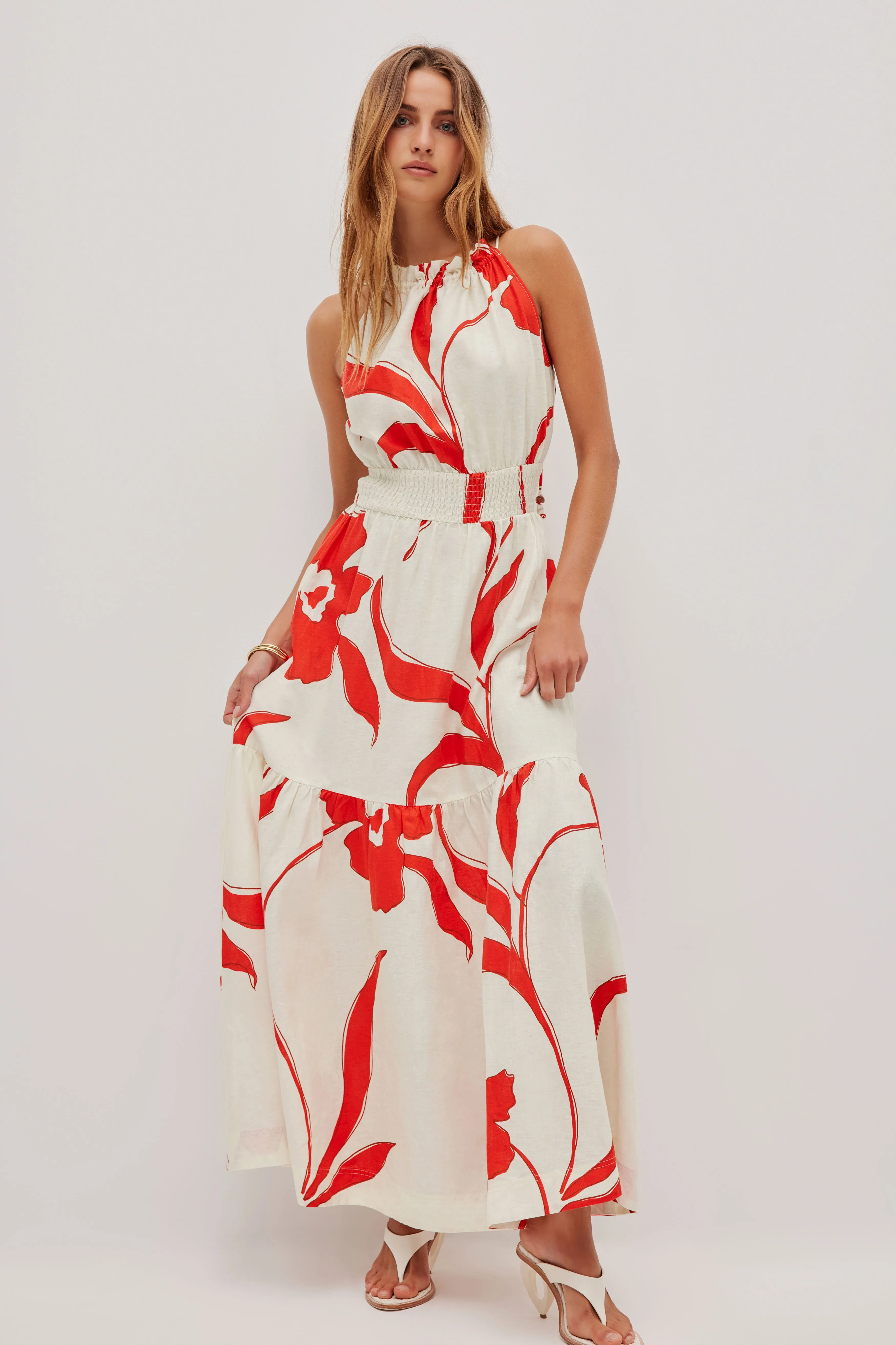 Elara Gathered Maxi Dress sold by Aje