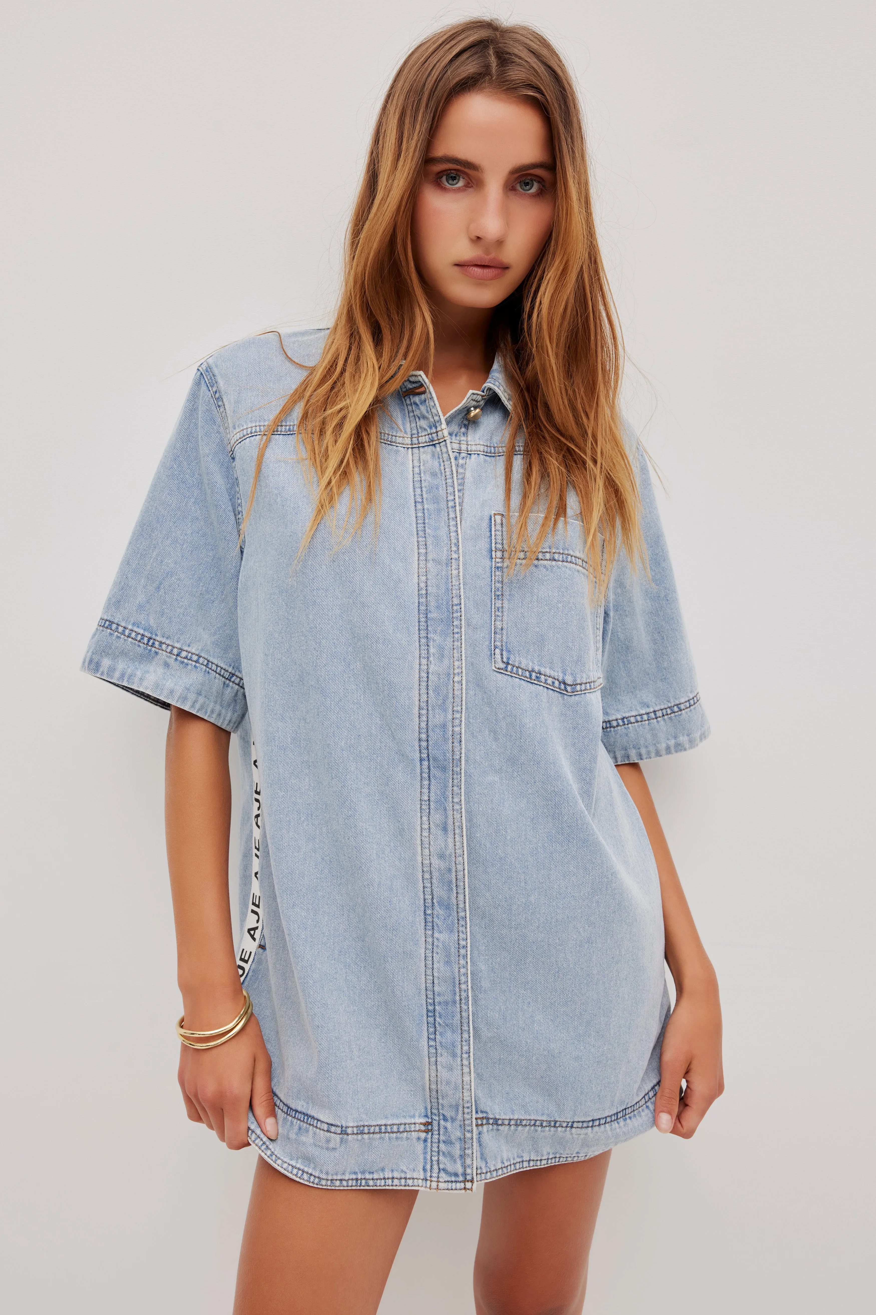 Corrie Denim Mini Tunic Dress sold by Aje product image thumbnail 3