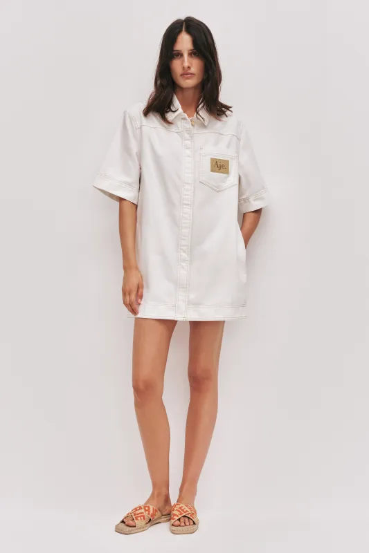 Lumi Denim Mini Tunic Dress made by Aje