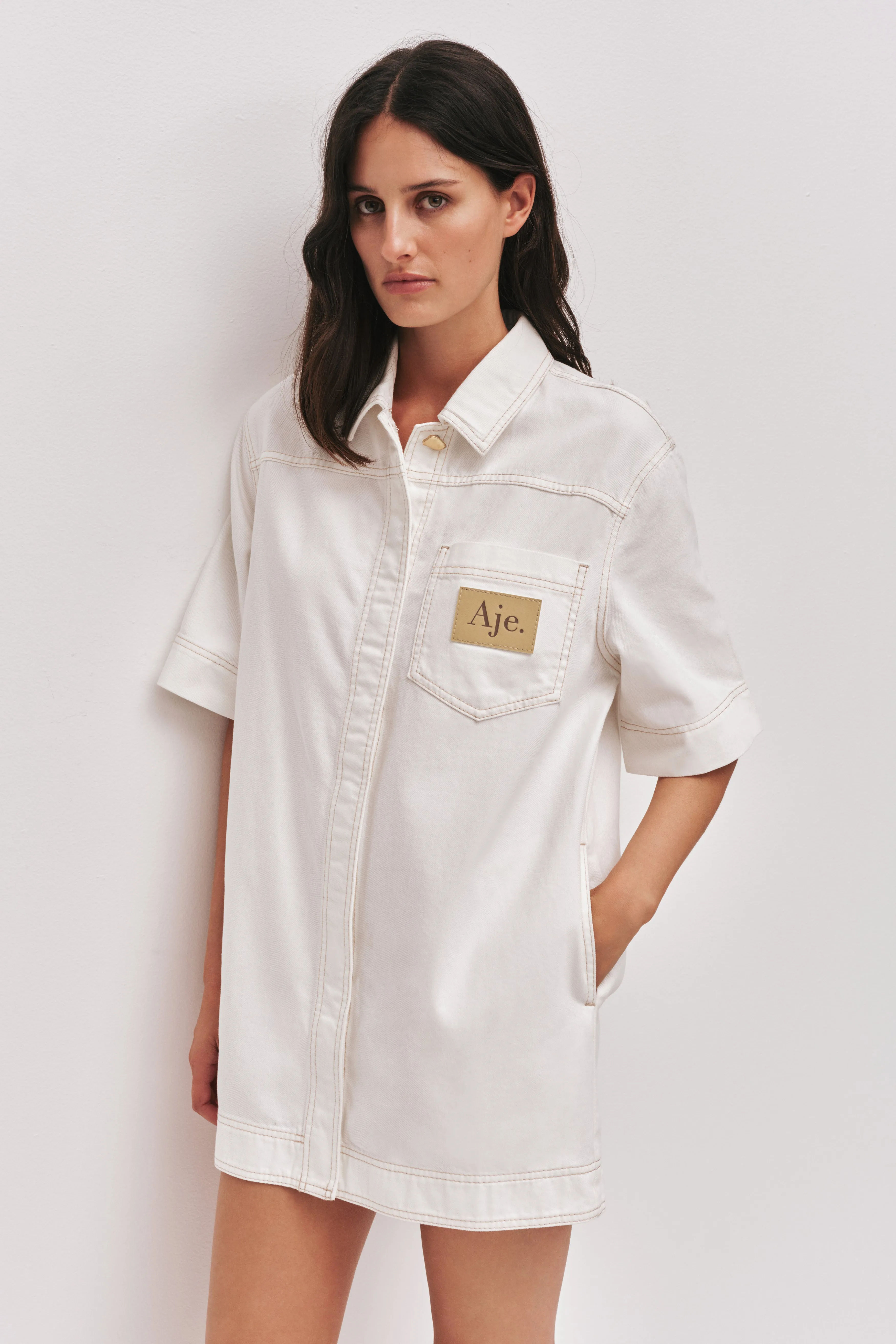 Lumi Denim Mini Tunic Dress sold by Aje product image thumbnail 3