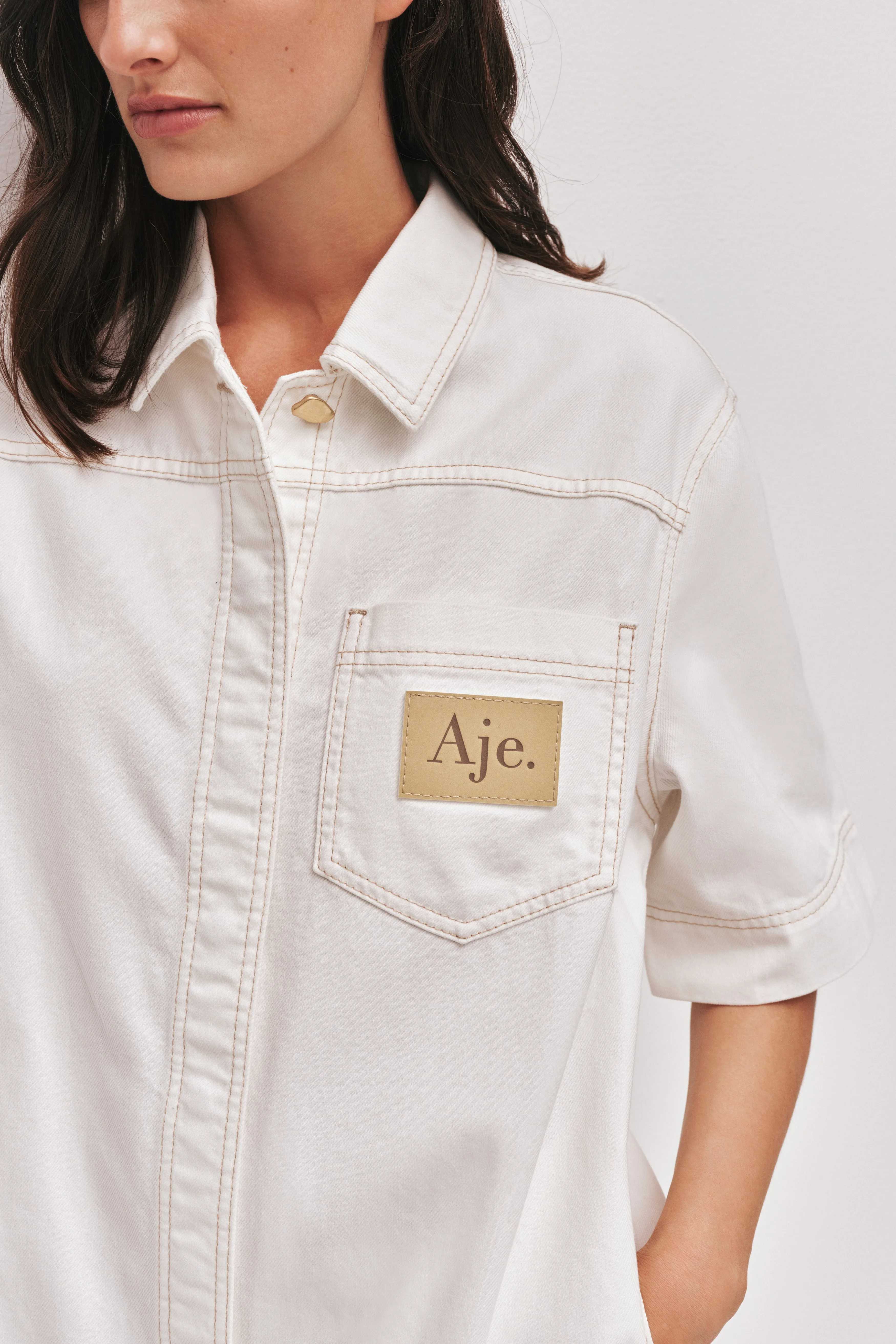 Lumi Denim Mini Tunic Dress sold by Aje product image thumbnail 4
